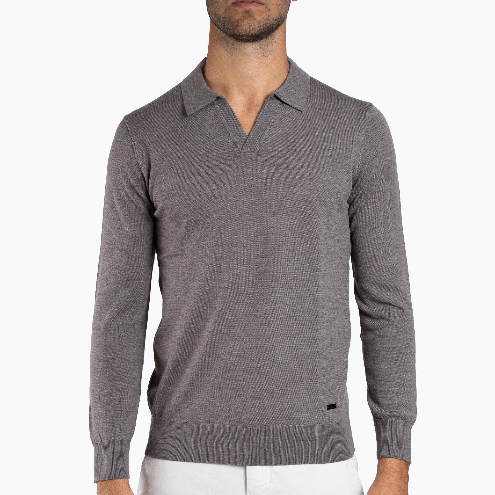 SEVEN DIALS Gebreide Buttonless Polotrui Taupe | Wyot