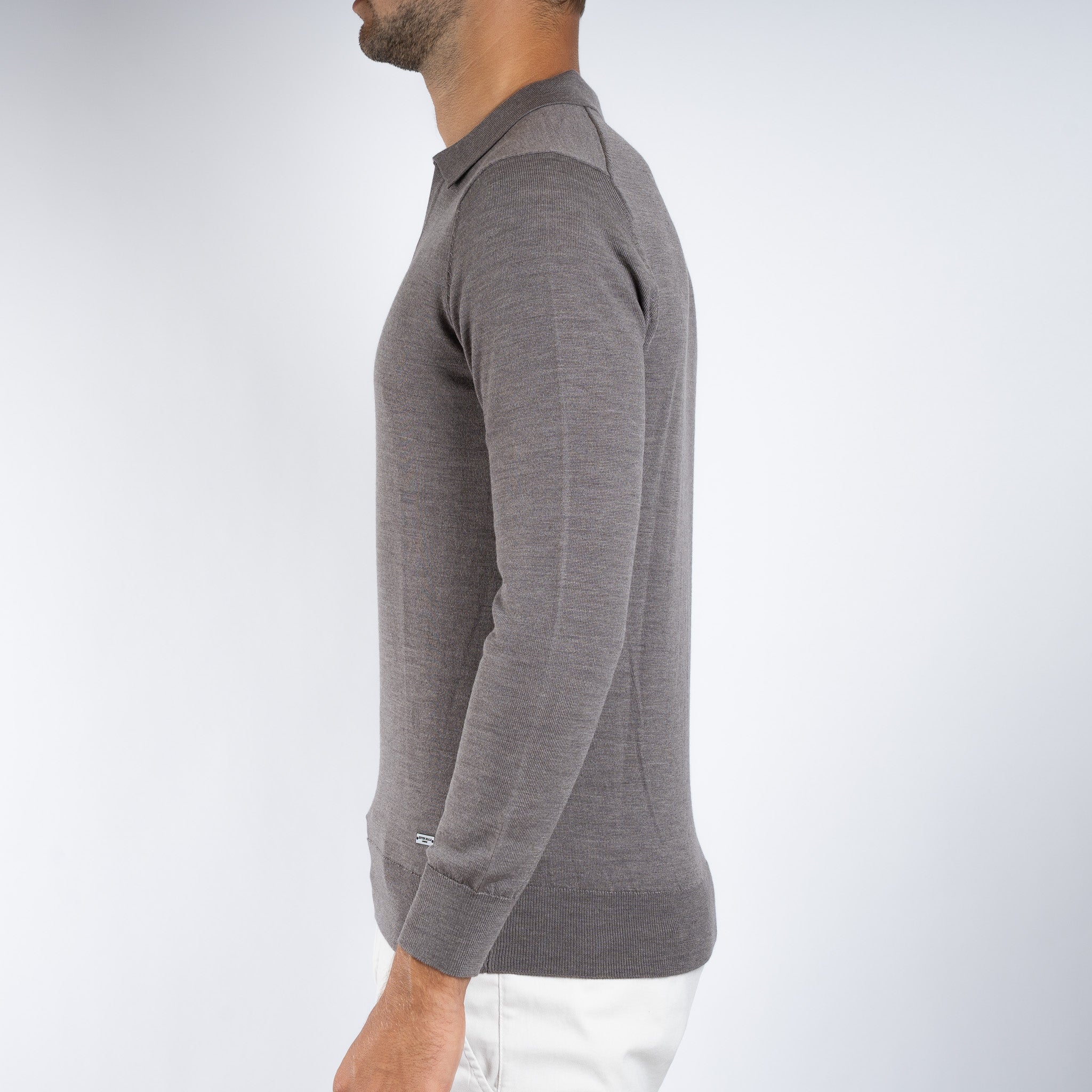 SEVEN DIALS Gebreide Buttonless Polotrui Taupe | Wyot