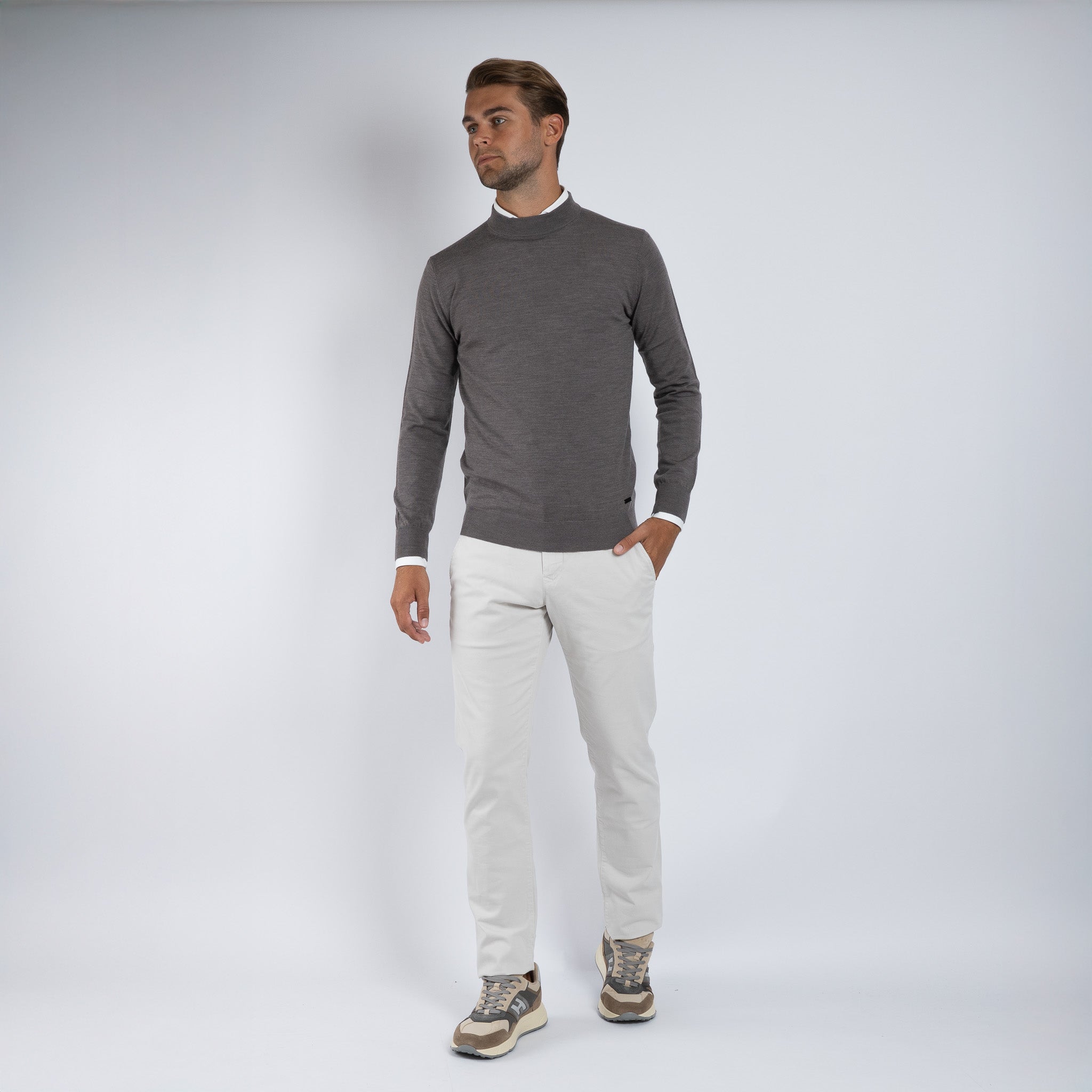 SEVEN DIALS Gebreide Turtleneck Trui Taupe | Goy