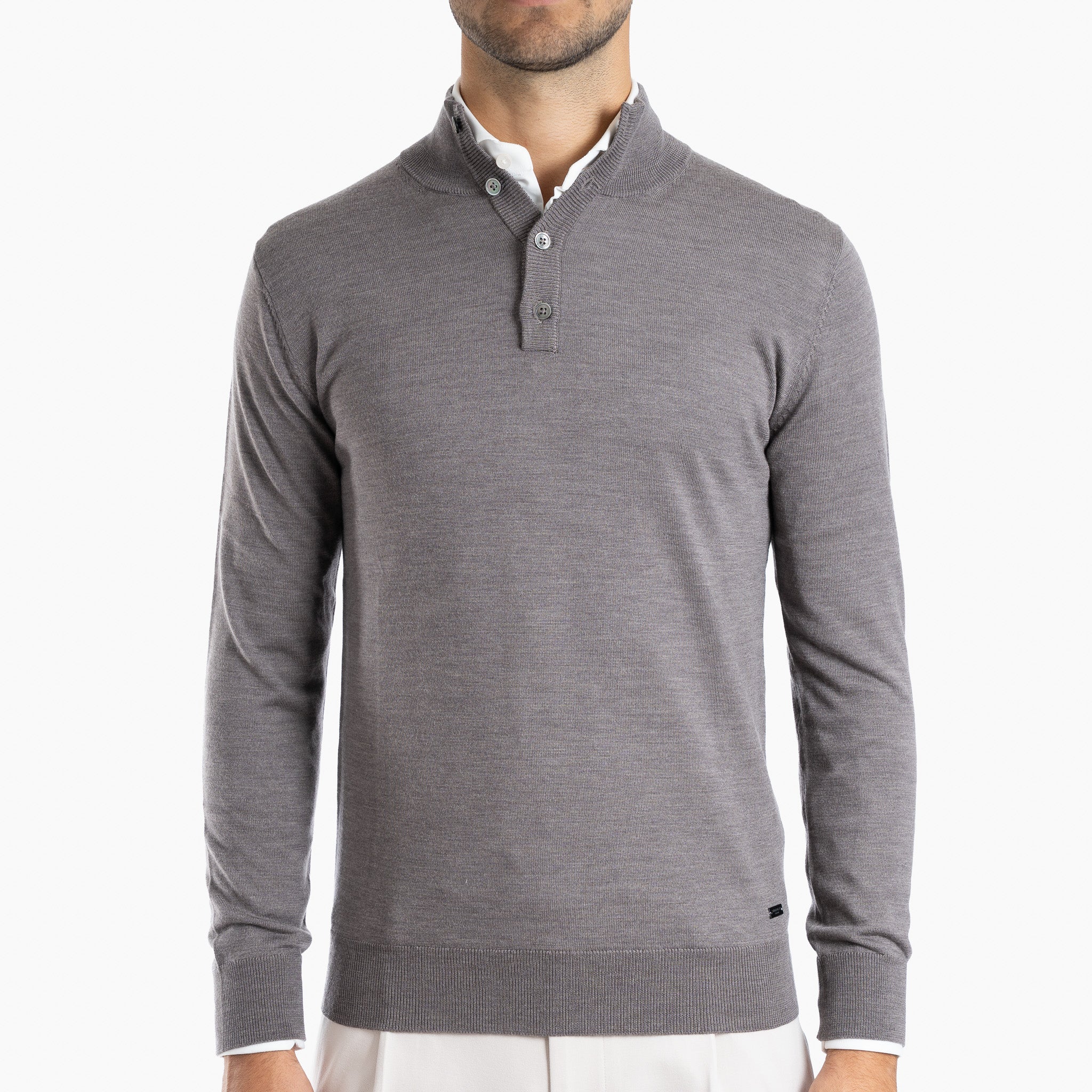 SEVEN DIALS Gebreide trui met Knopenlijst Taupe | Payton