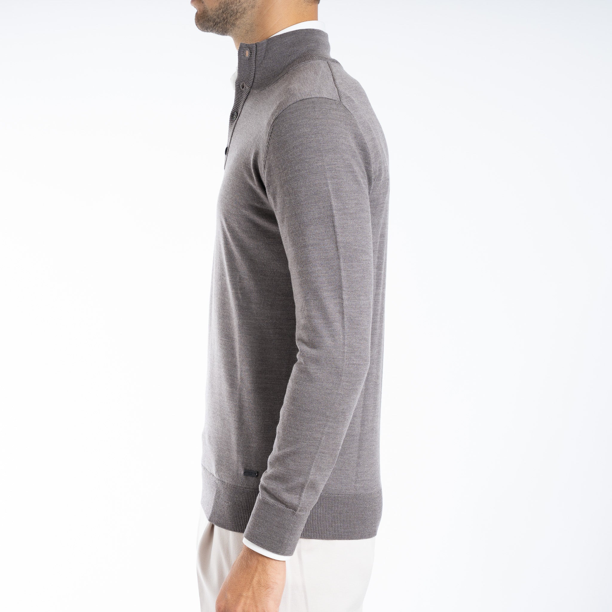 SEVEN DIALS Gebreide trui met Knopenlijst Taupe | Payton