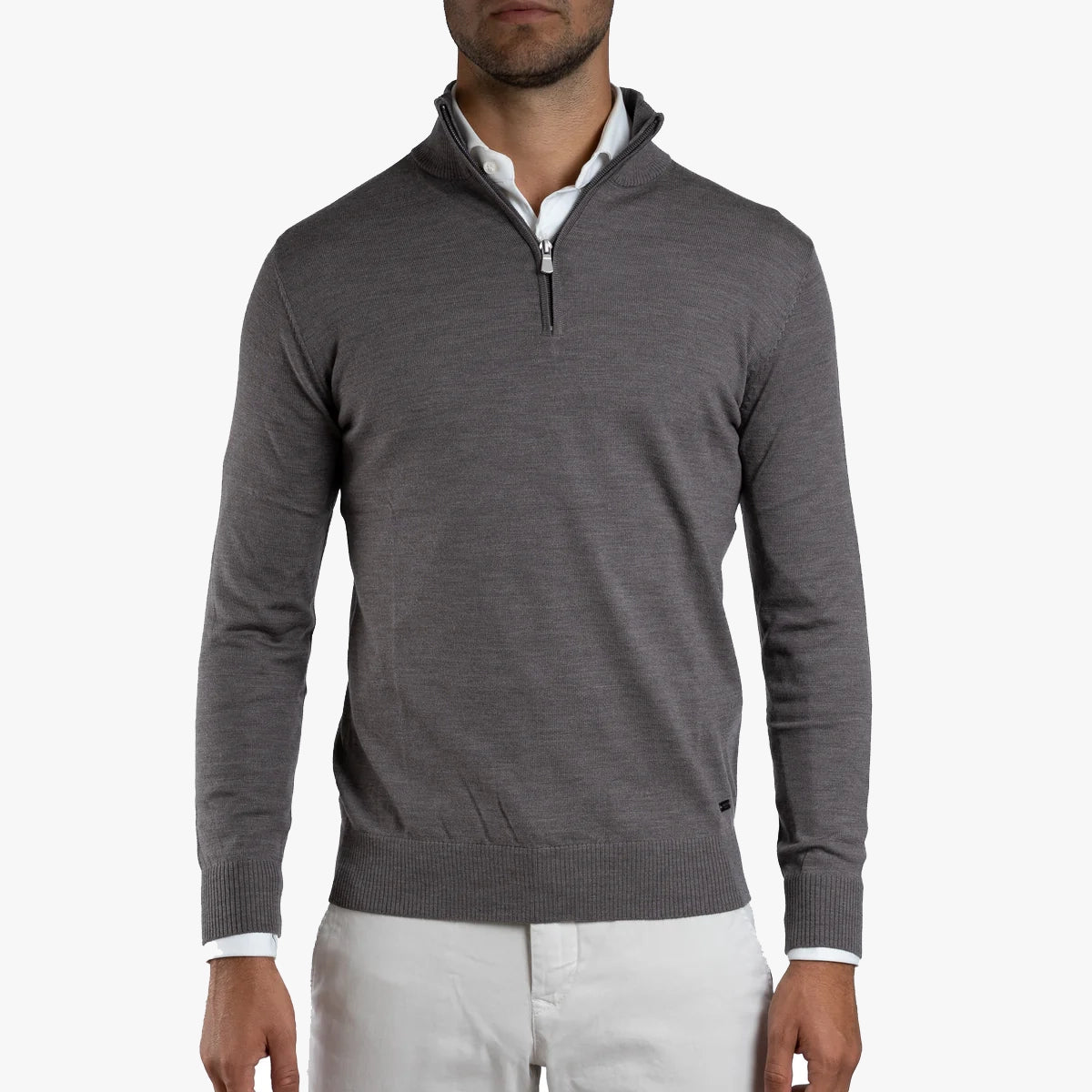 SEVEN DIALS Gebreide Trui met Rits Taupe | Saul