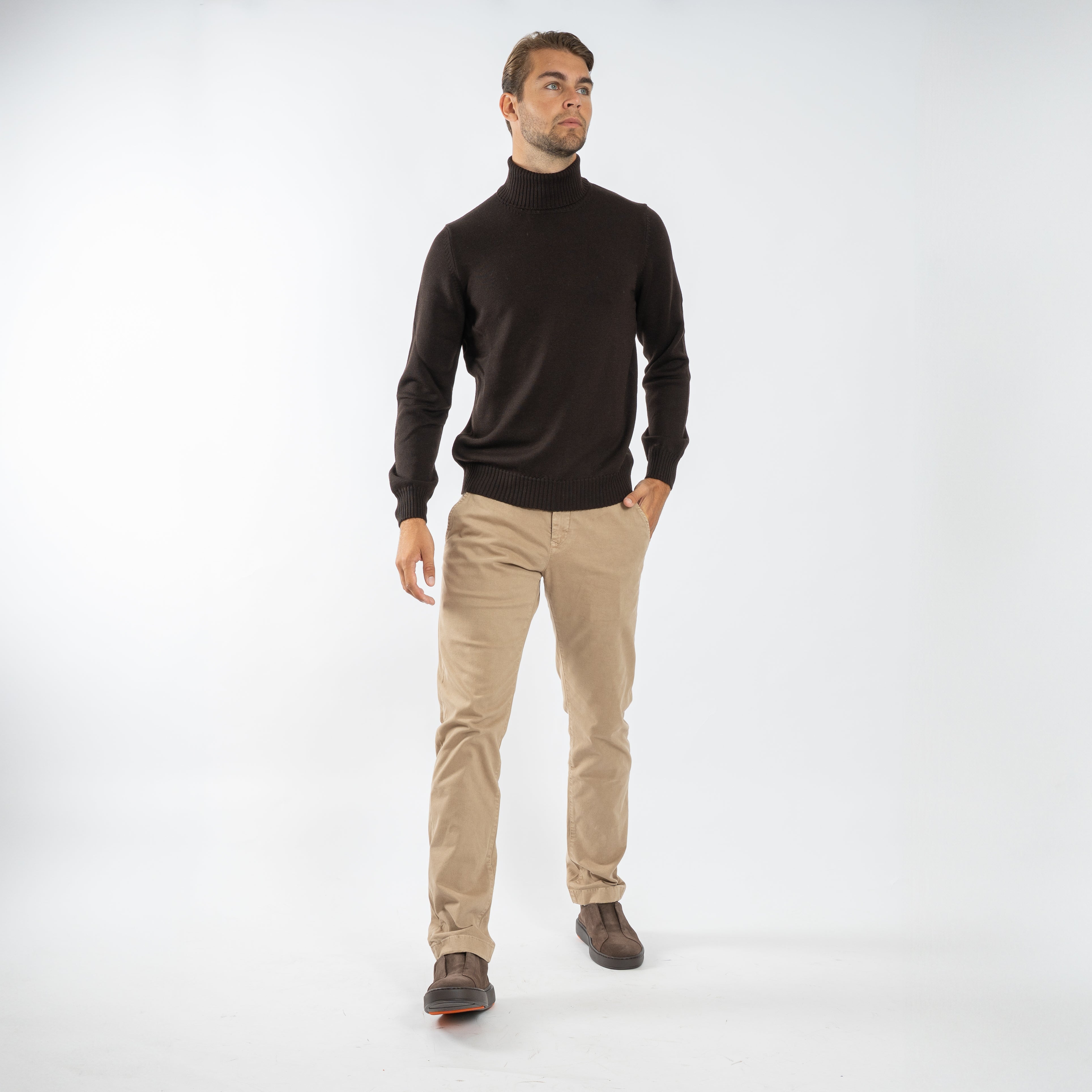 Gran Sasso Gebreide Coltrui Bruin | Extrafine Merino