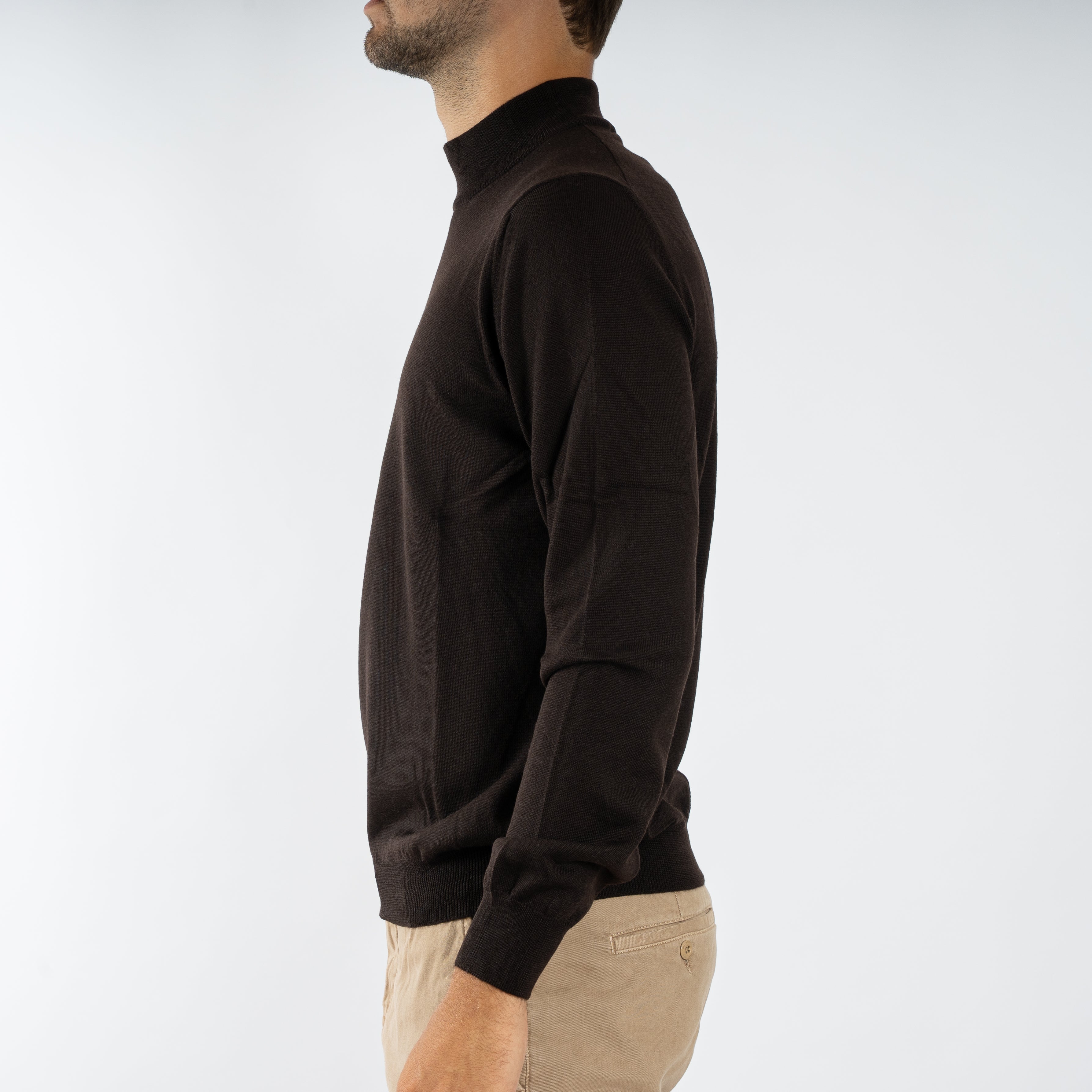 Gran Sasso Gebreide Turtleneck Trui Bruin | Merino