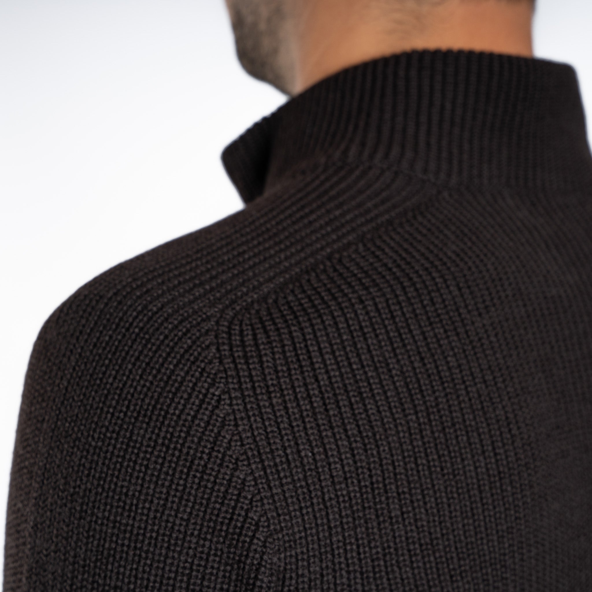 Gran Sasso Gebreide Trui met Rits Bruin | Rain Wool