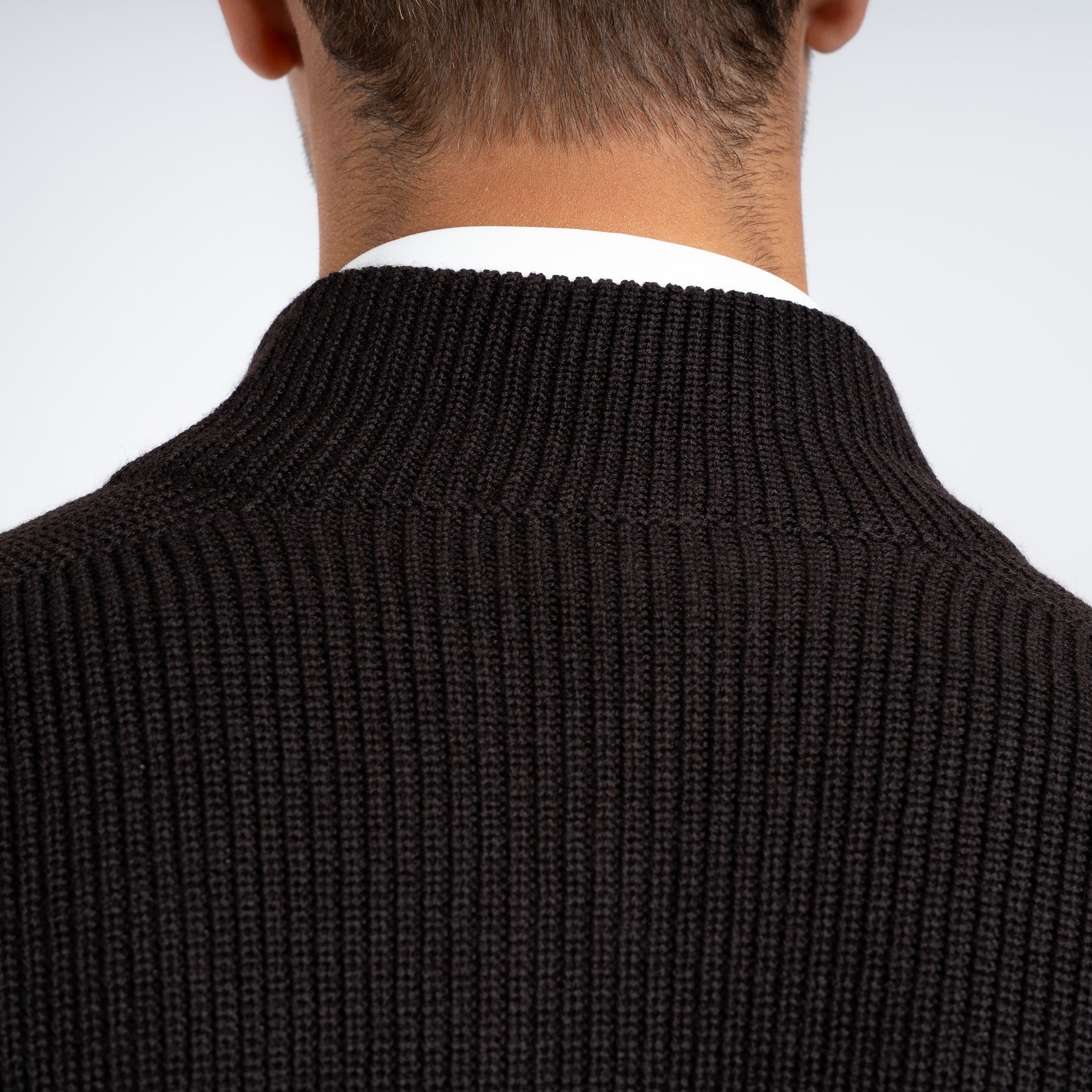Gran Sasso Gebreide Trui met Rits Bruin | Rain Wool