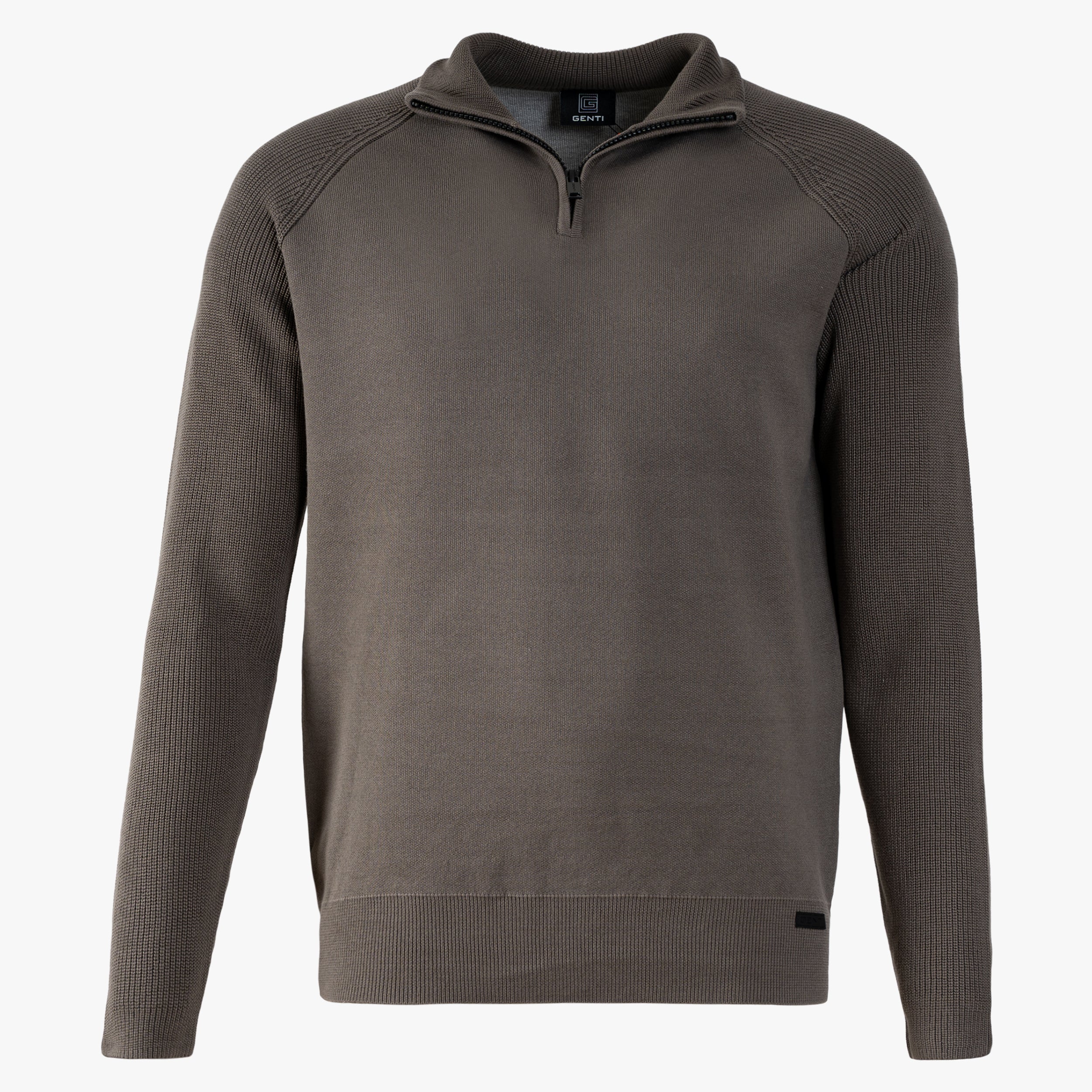 Genti Gebreide Trui met Rits Bruin | Double Face