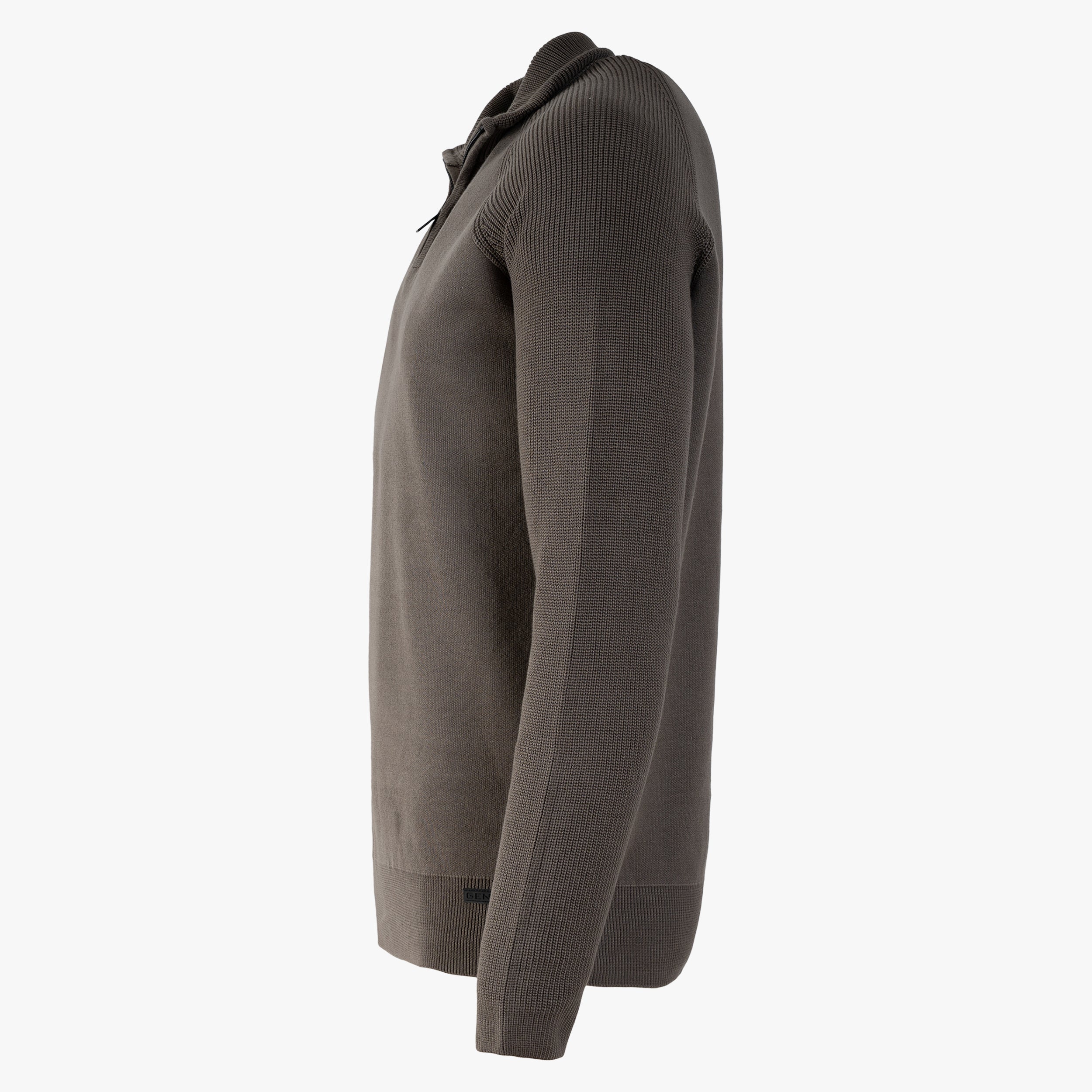 Genti Gebreide Trui met Rits Bruin | Double Face