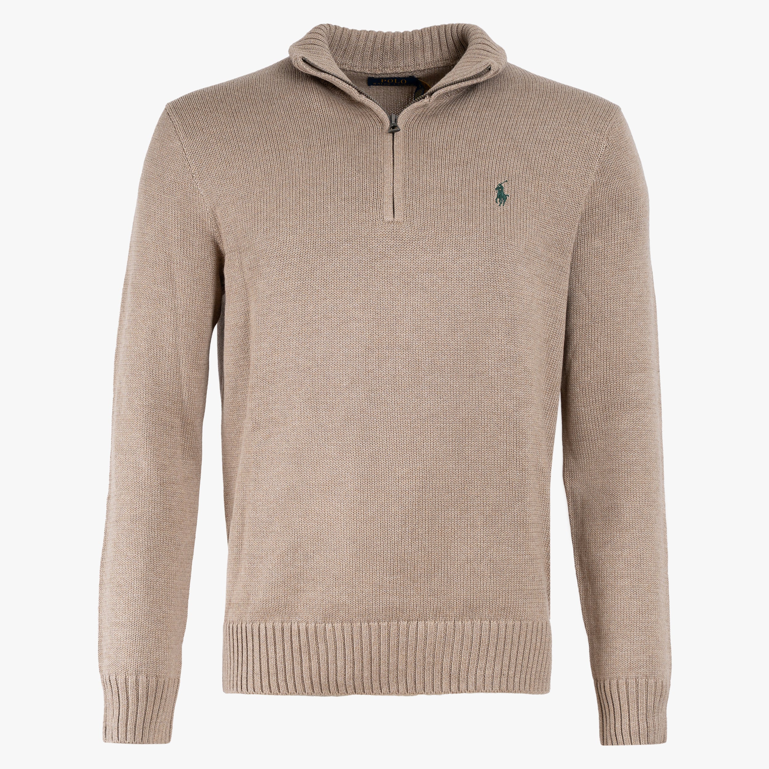 Ralph Lauren Gebreide Trui met Rits Beige | Cotton
