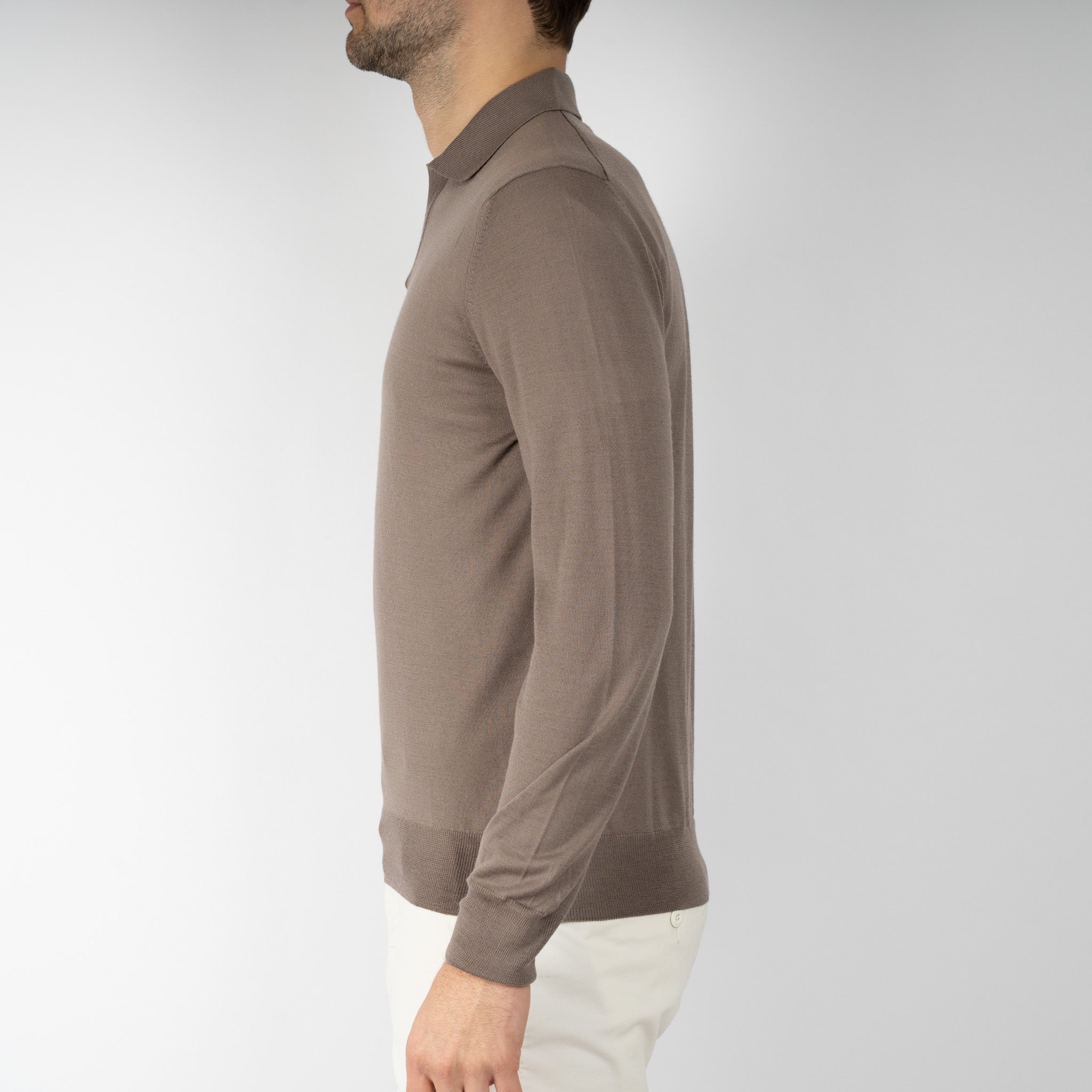 Gran Sasso Gebreide Trui Buttonless Polokraag Taupe | Athleisure