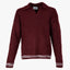 Olaf Gebreide Long Sleeve Polo Rood | Crafted Detail
