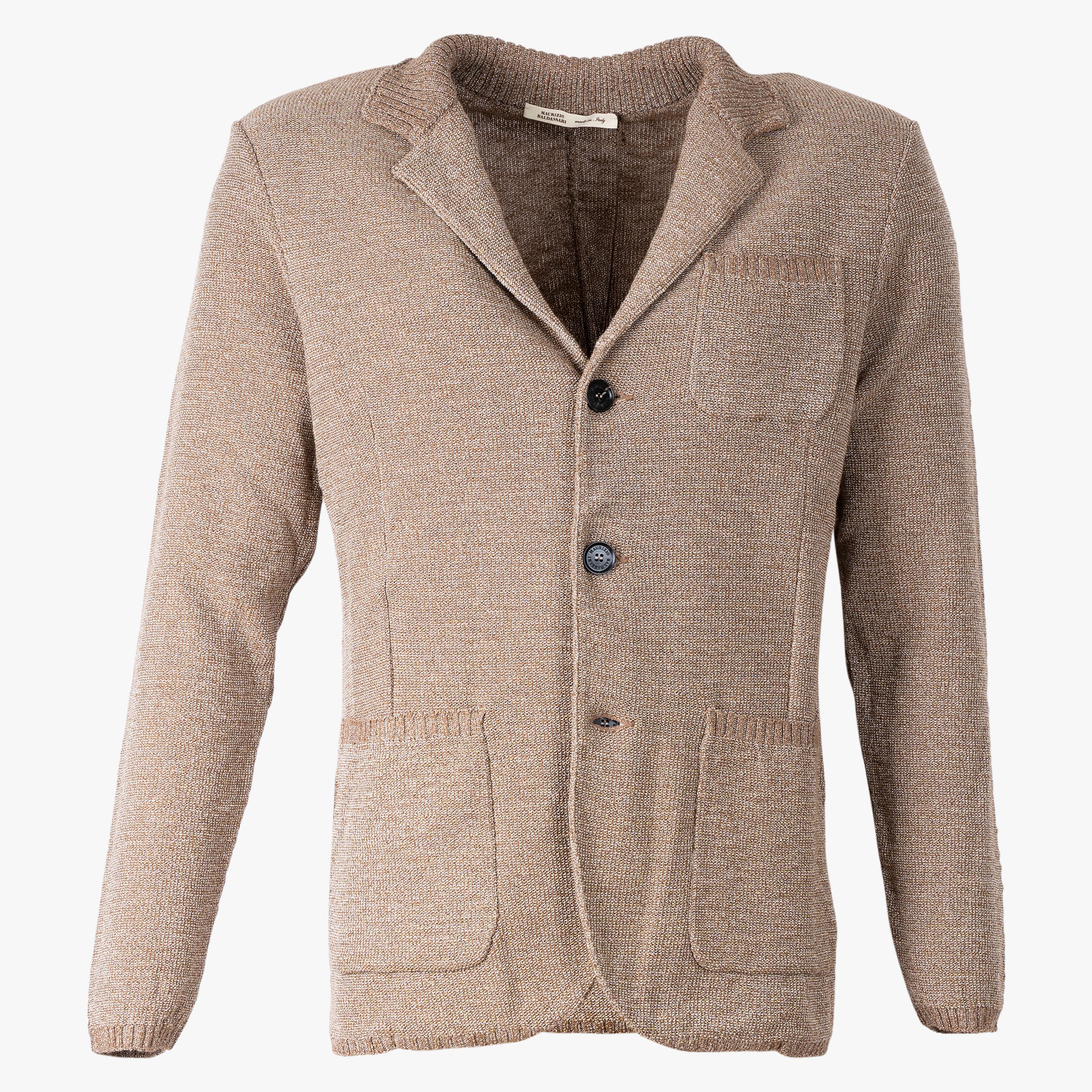 Maurizio Baldassari Knitted Knoopvest Bruin | Portofino Swacket