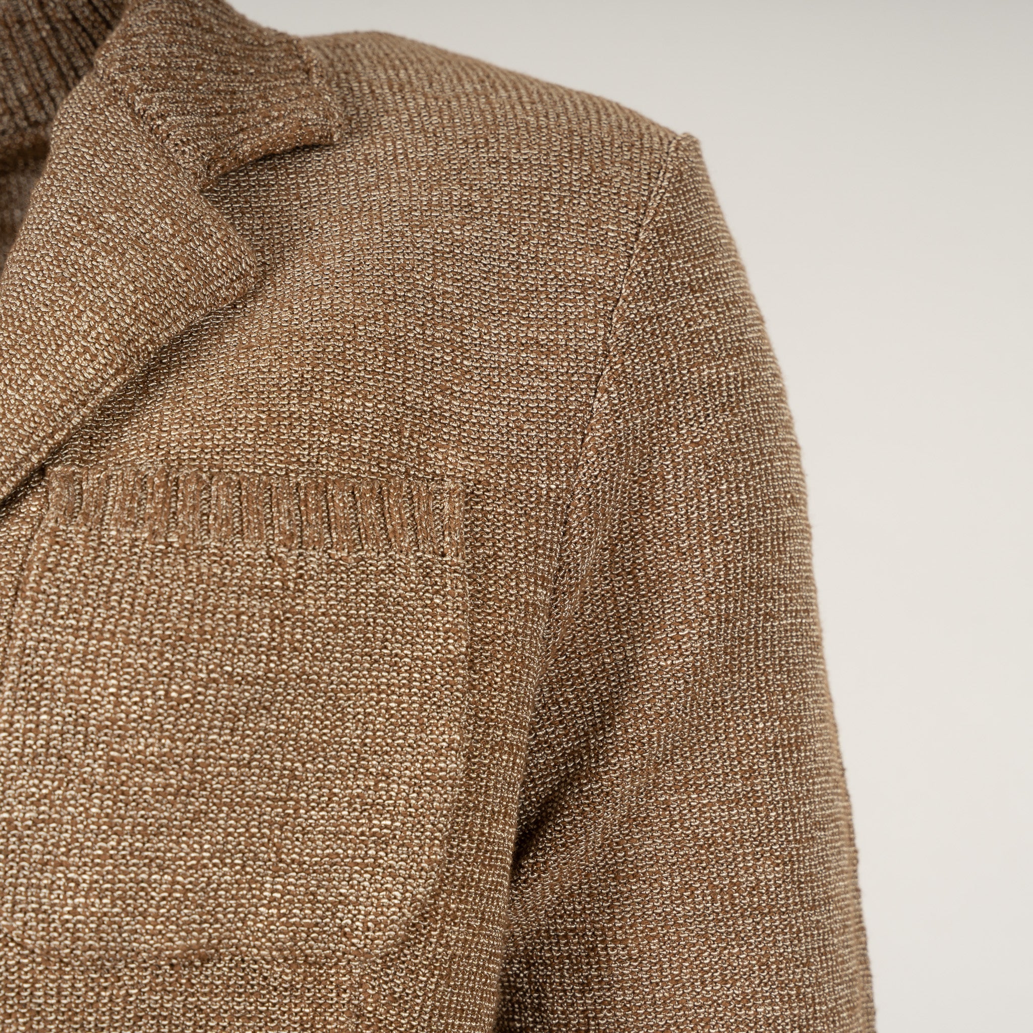 Maurizio Baldassari Knitted Knoopvest Bruin | Portofino Swacket