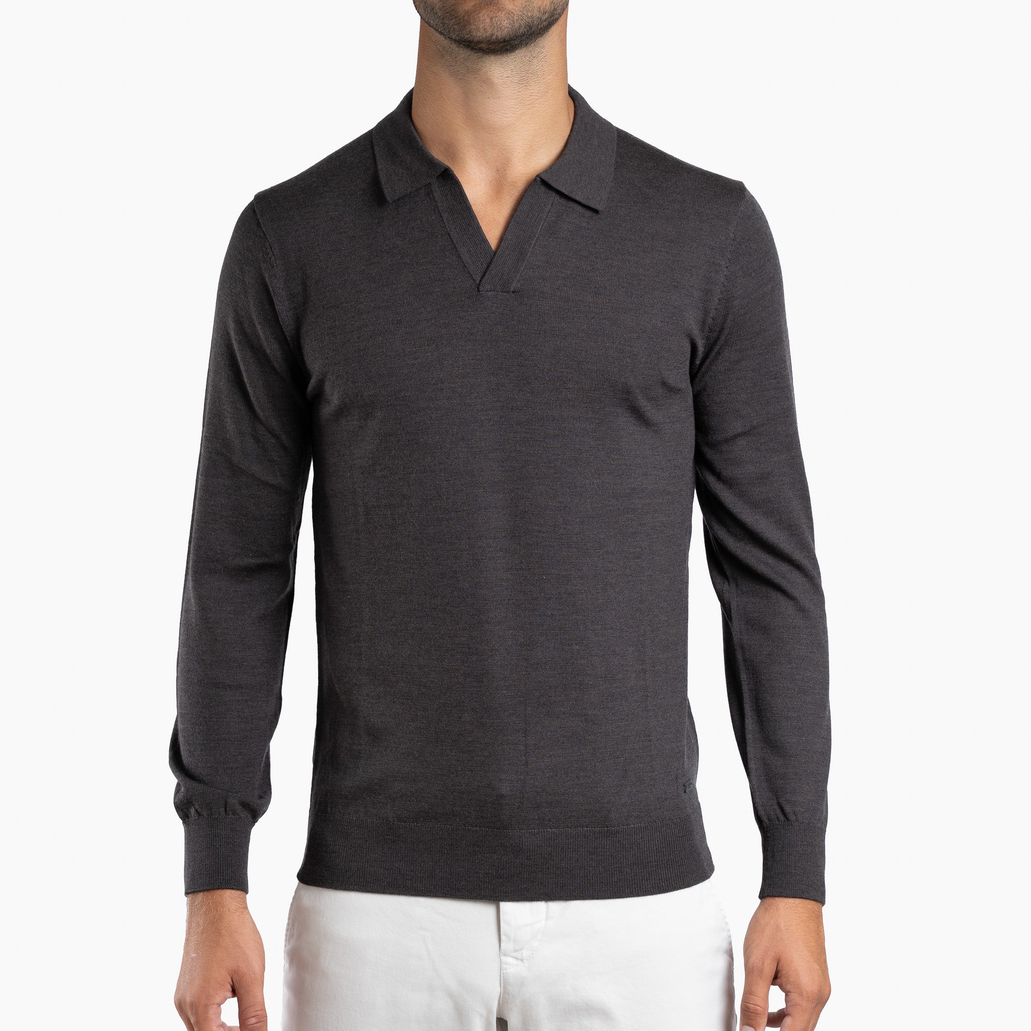 SEVEN DIALS Gebreide Buttonless Polotrui Bruin | Wyot