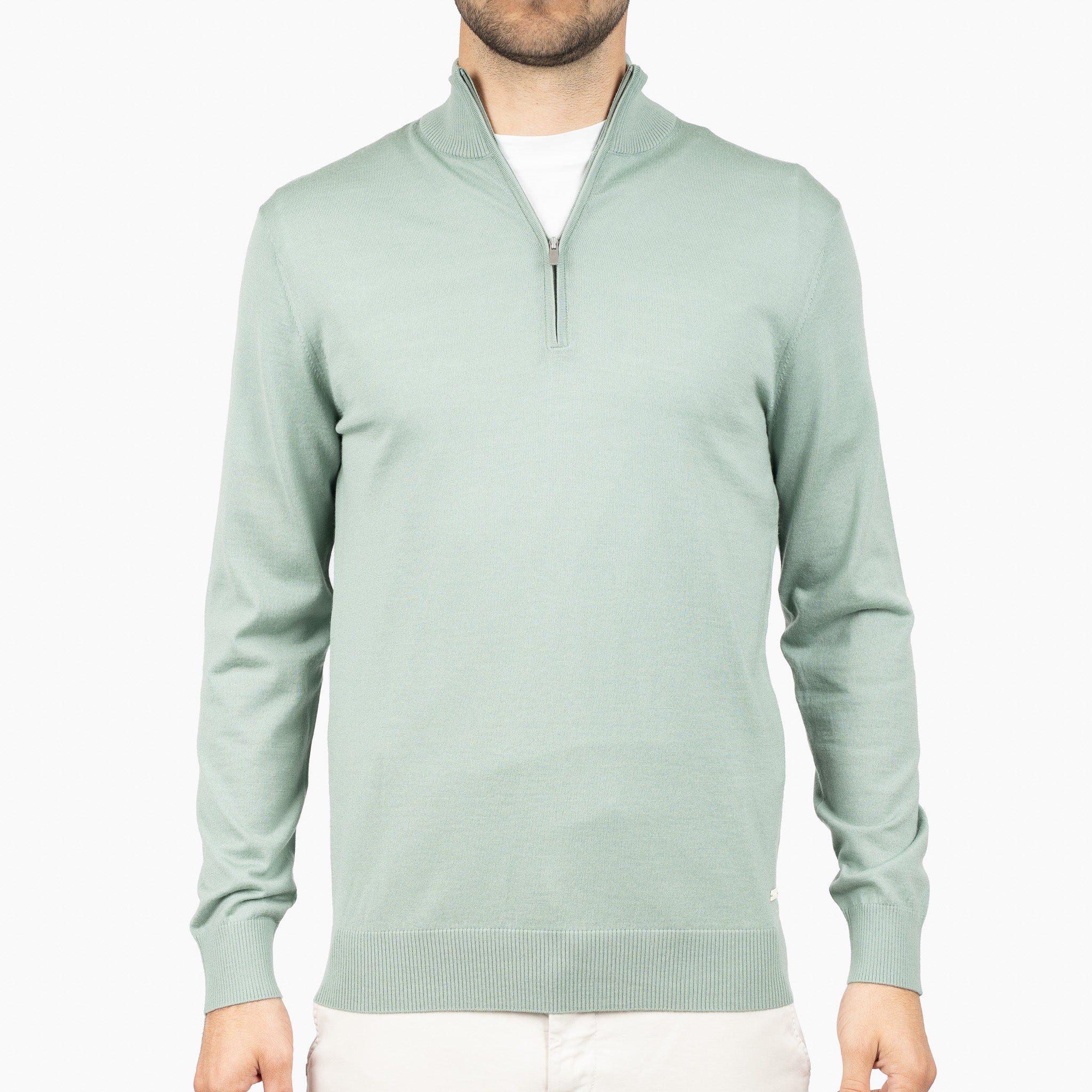 SEVEN DIALS Gebreide Trui met Rits Lichtgroen | Bothe