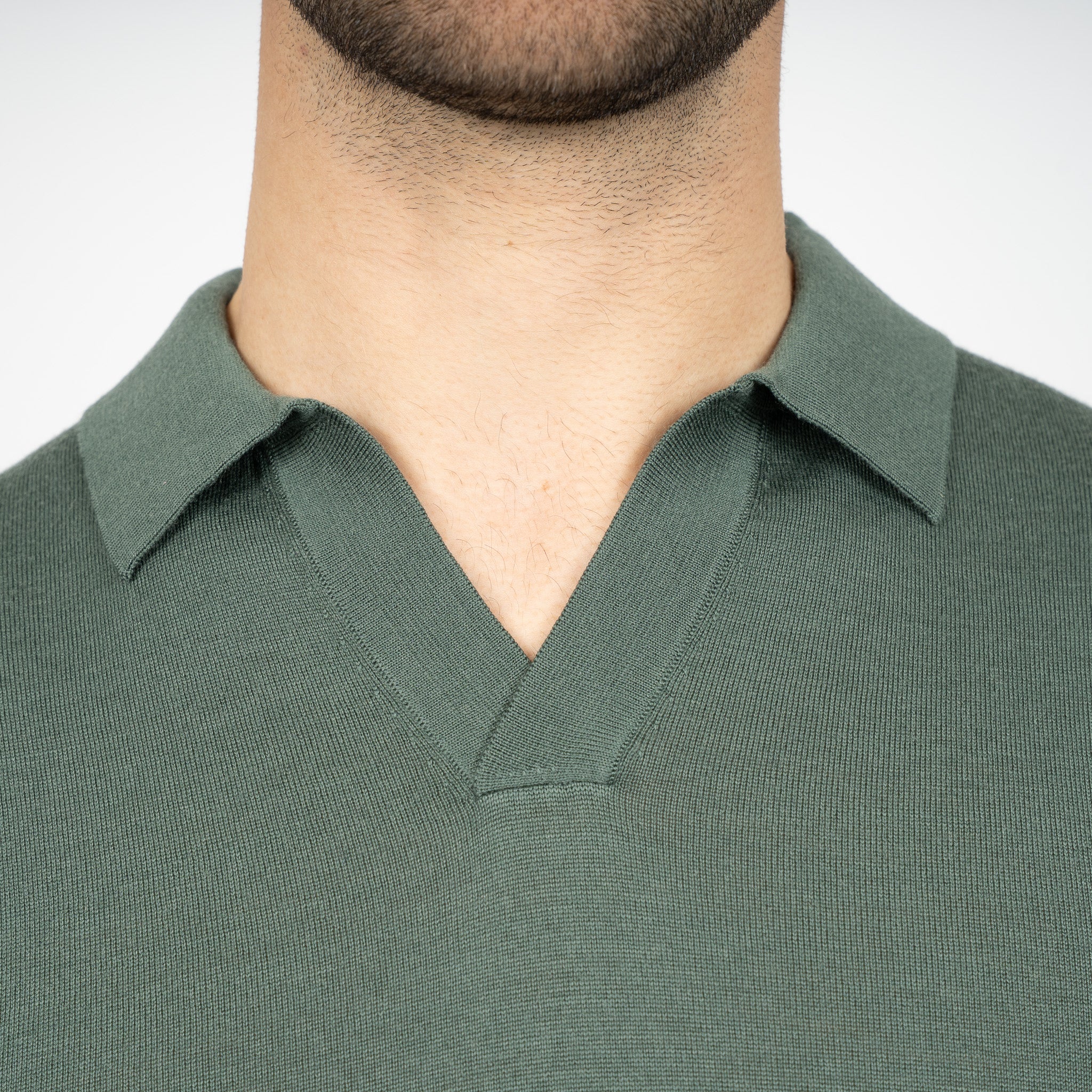 SEVEN DIALS Gebreide Buttonless Polotrui Groen | Blake