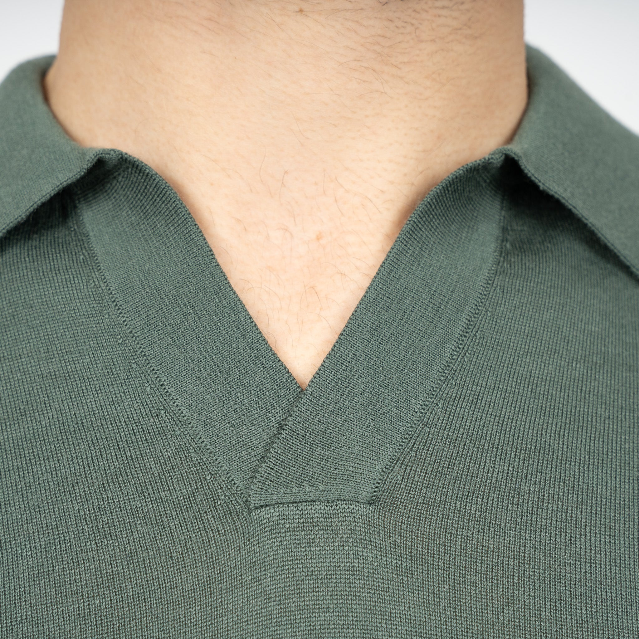 SEVEN DIALS Gebreide Buttonless Polotrui Groen | Blake