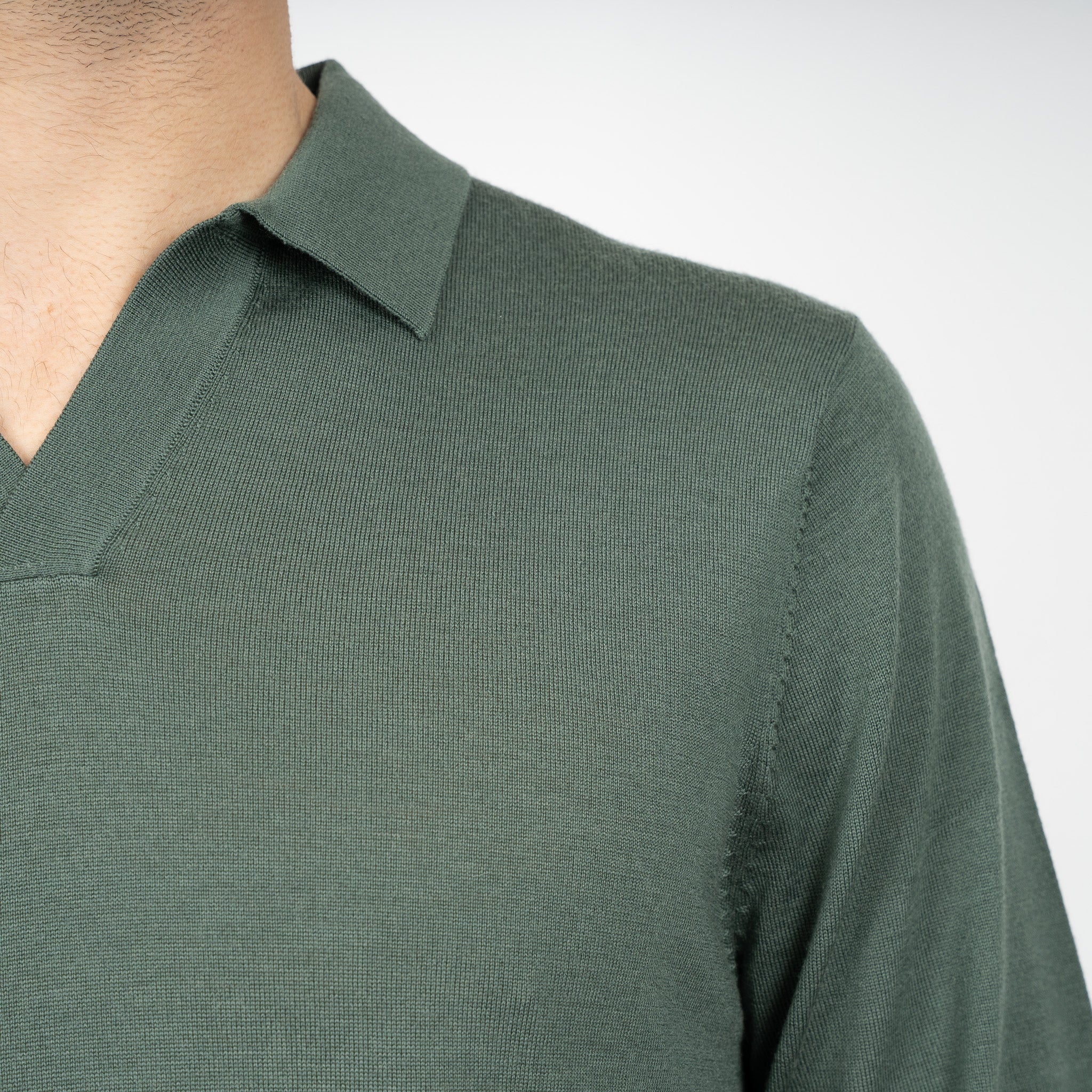 SEVEN DIALS Gebreide Buttonless Polotrui Groen | Blake