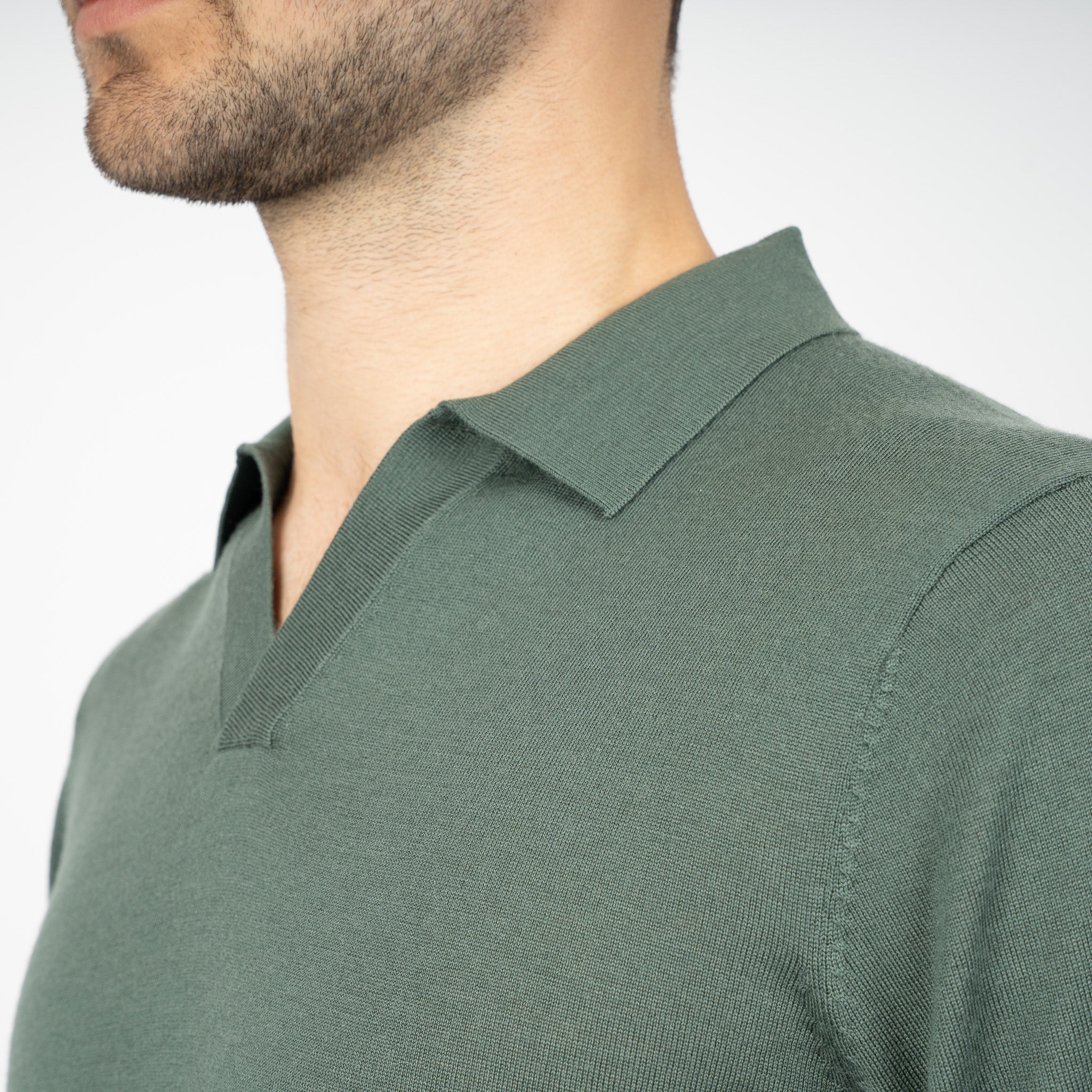 SEVEN DIALS Gebreide Buttonless Polotrui Groen | Blake