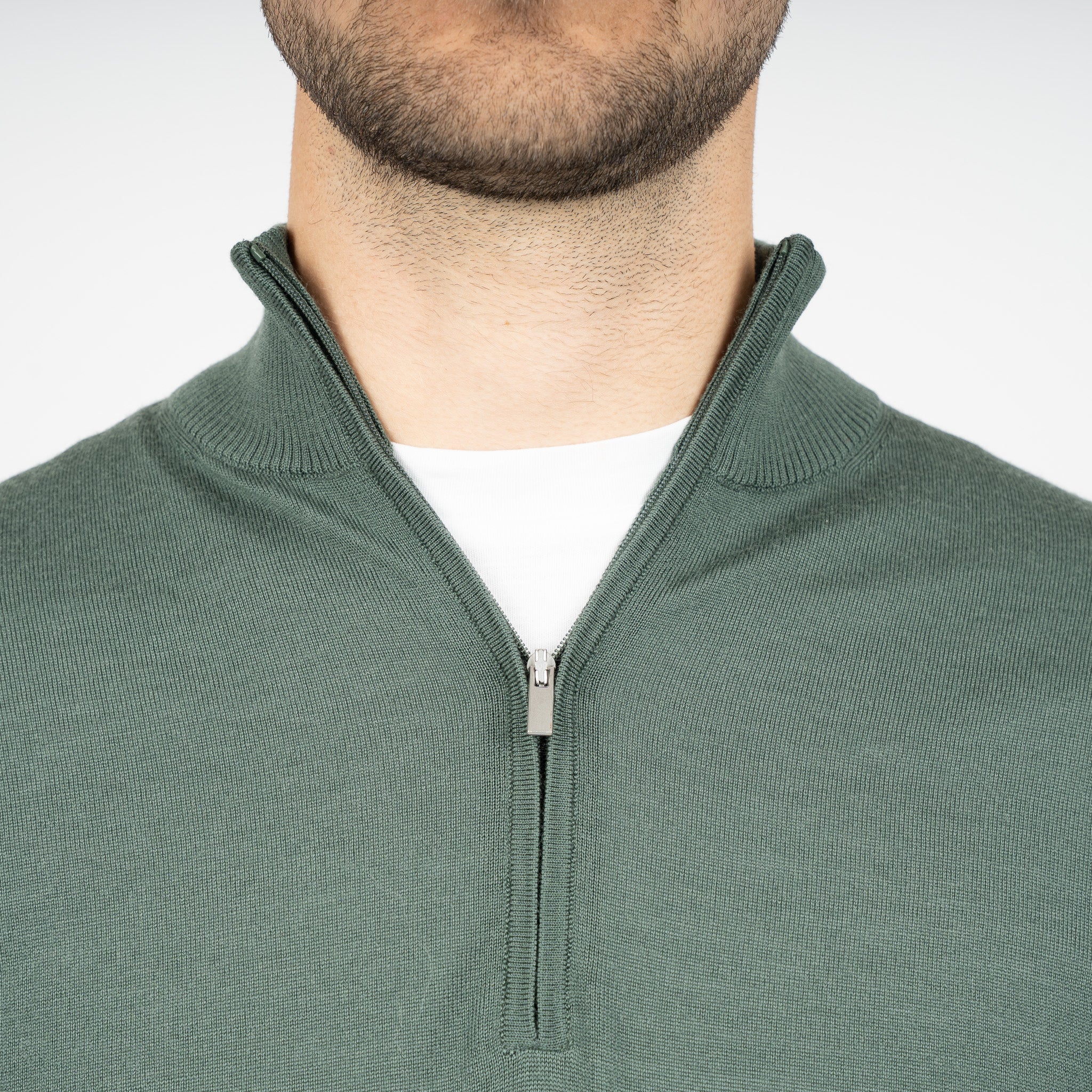 SEVEN DIALS Gebreide Trui met Rits Groen | Bothe