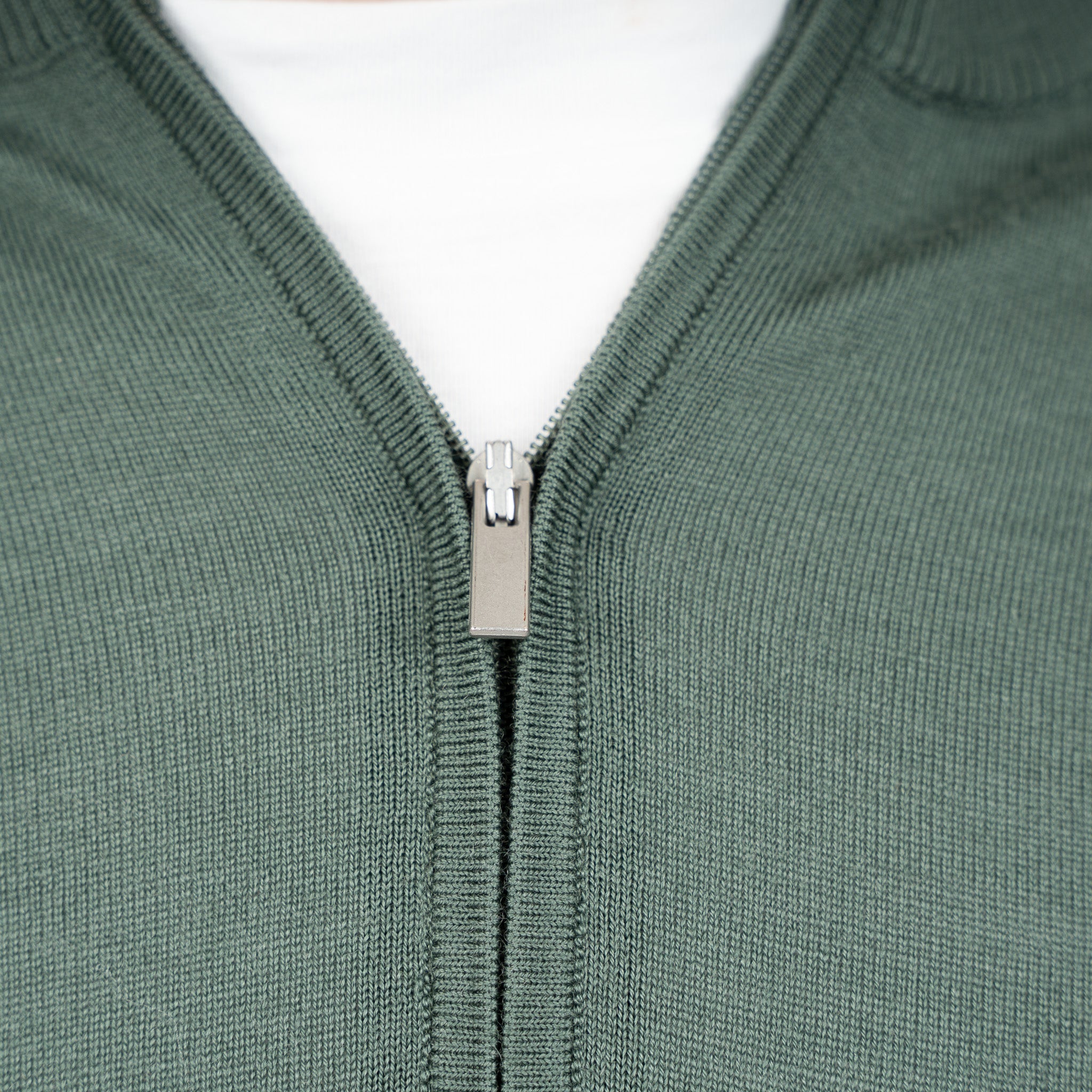 SEVEN DIALS Gebreide Trui met Rits Groen | Bothe
