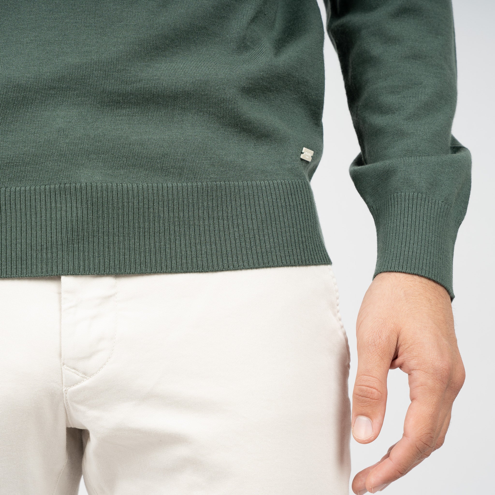 SEVEN DIALS Gebreide Trui met Rits Groen | Bothe