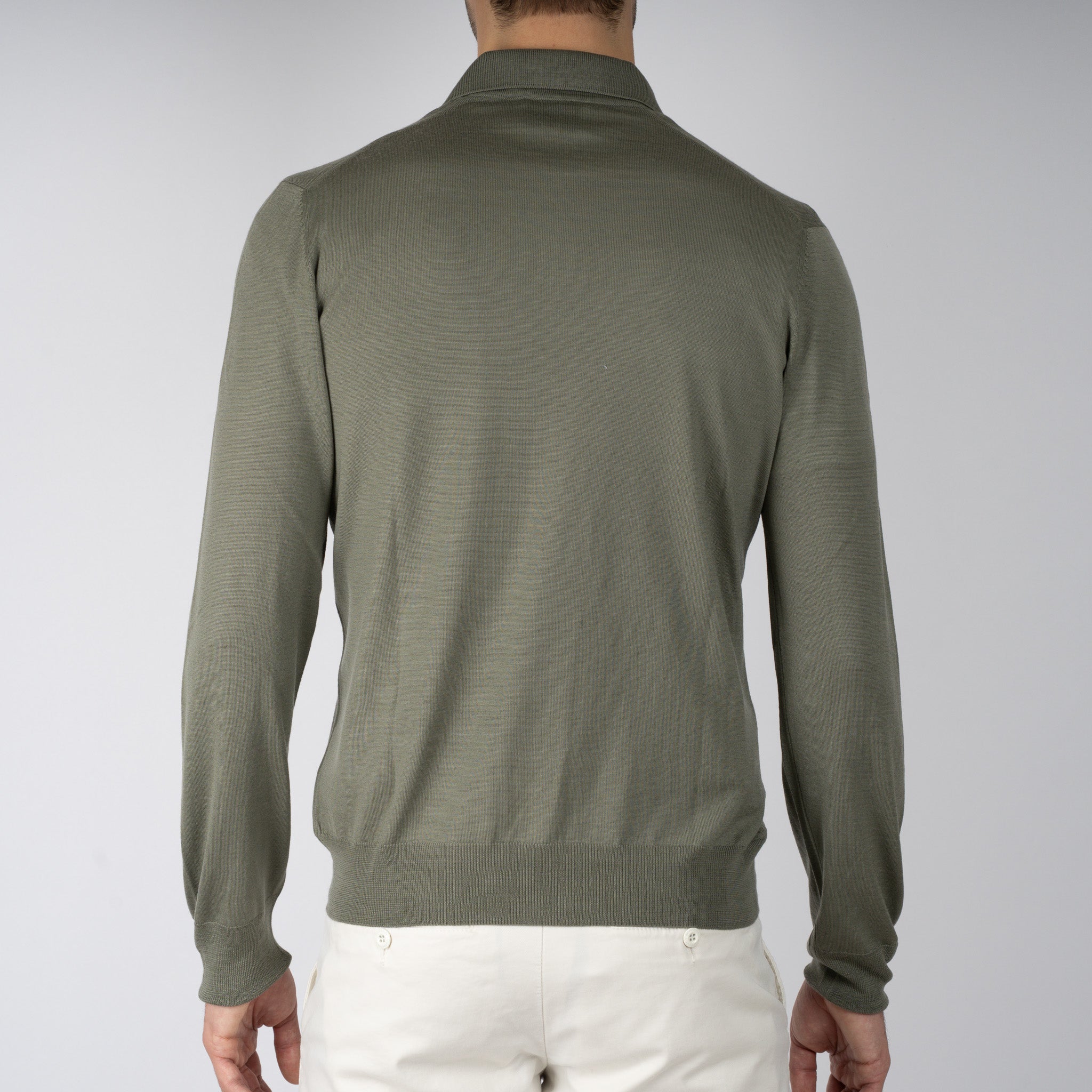Gran Sasso Gebreide Trui Buttonless Polokraag Groen | Athleisure