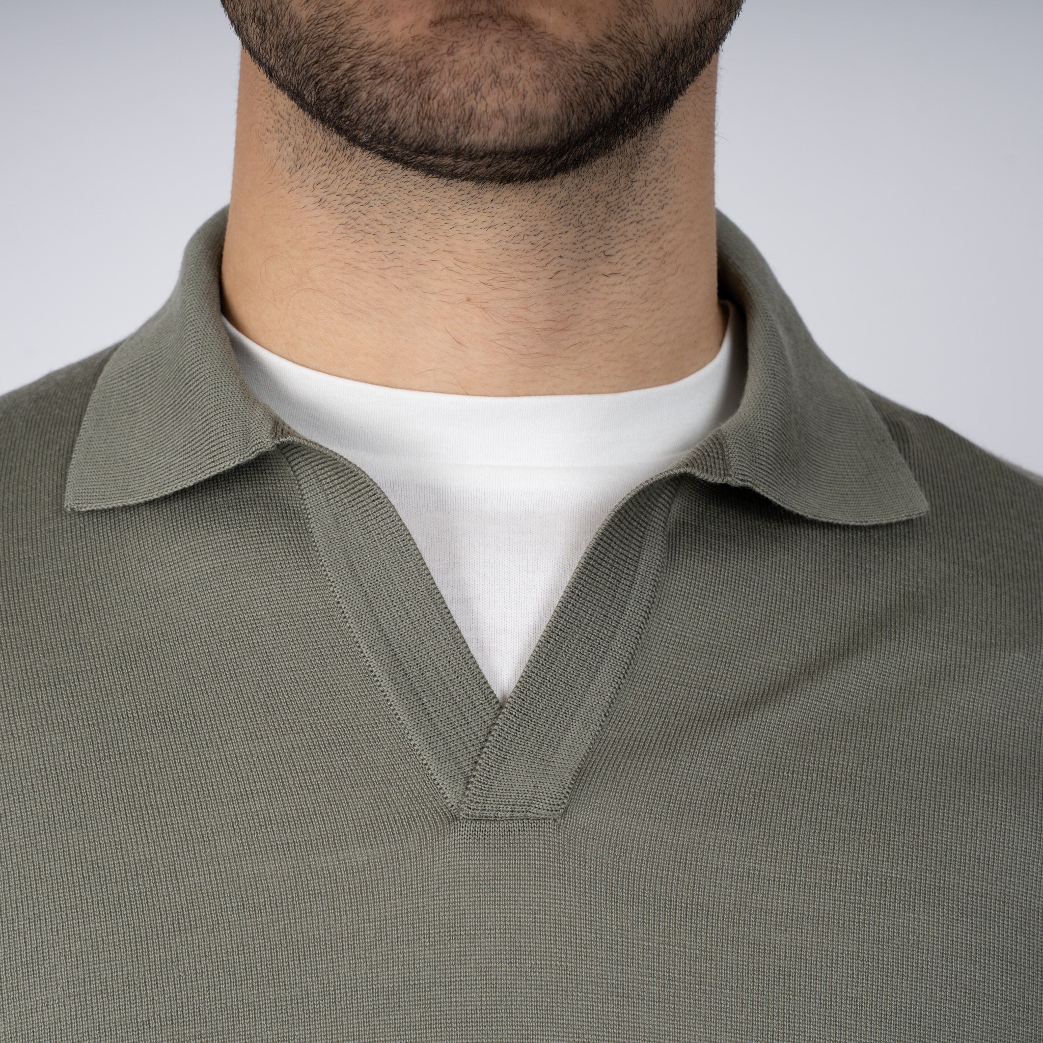 Gran Sasso Gebreide Trui Buttonless Polokraag Groen | Athleisure