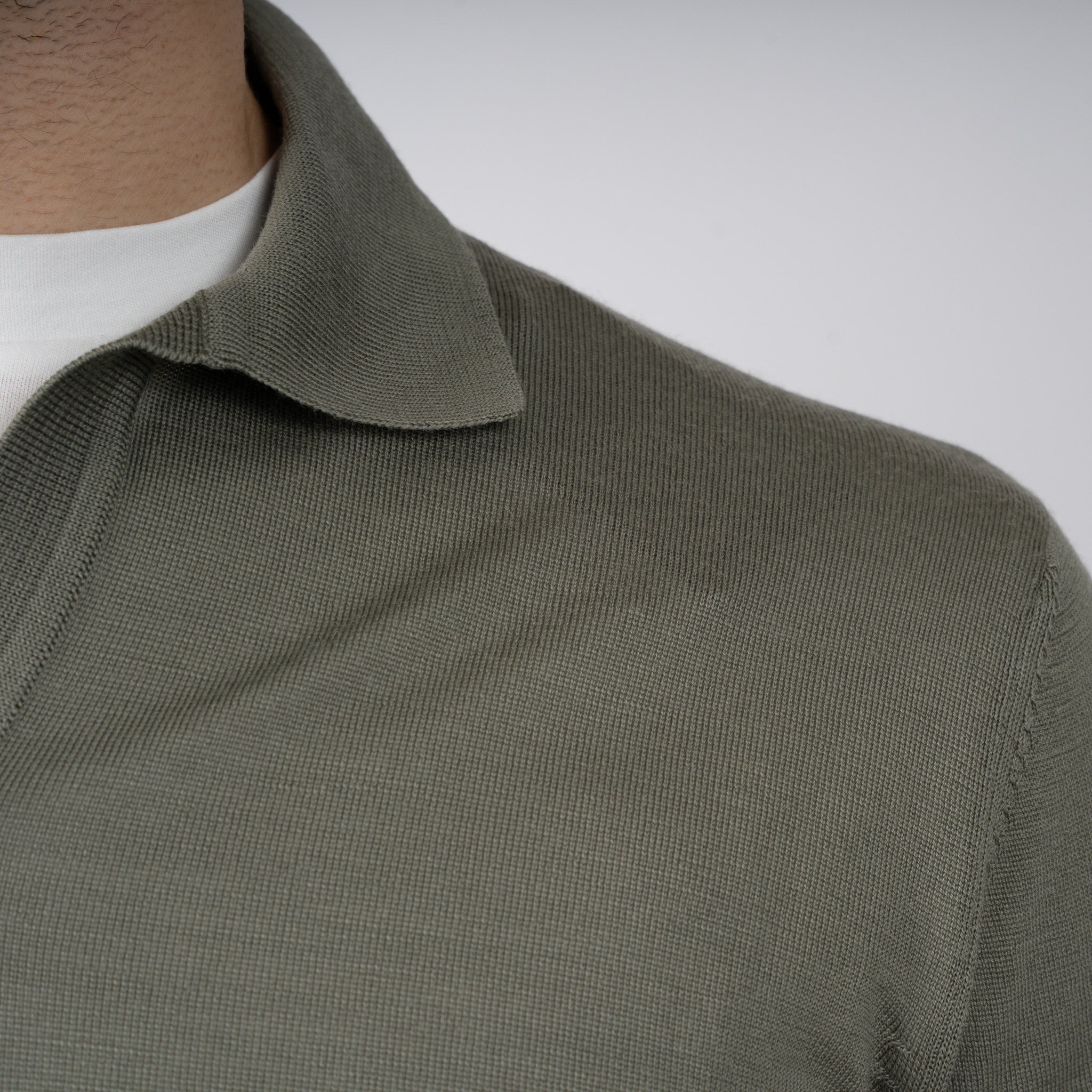 Gran Sasso Gebreide Trui Buttonless Polokraag Groen | Athleisure