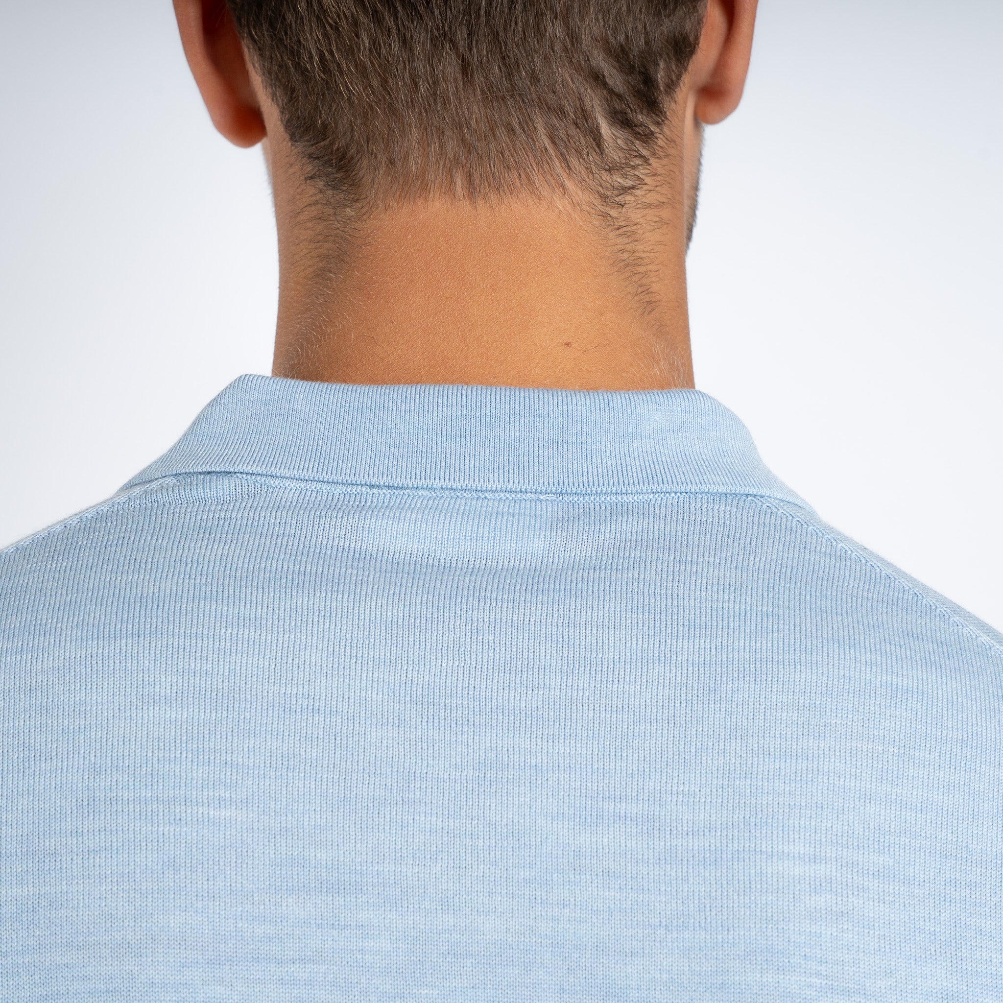 SEVEN DIALS Gebreide Buttonless Polotrui Lichtblauw | Wyot