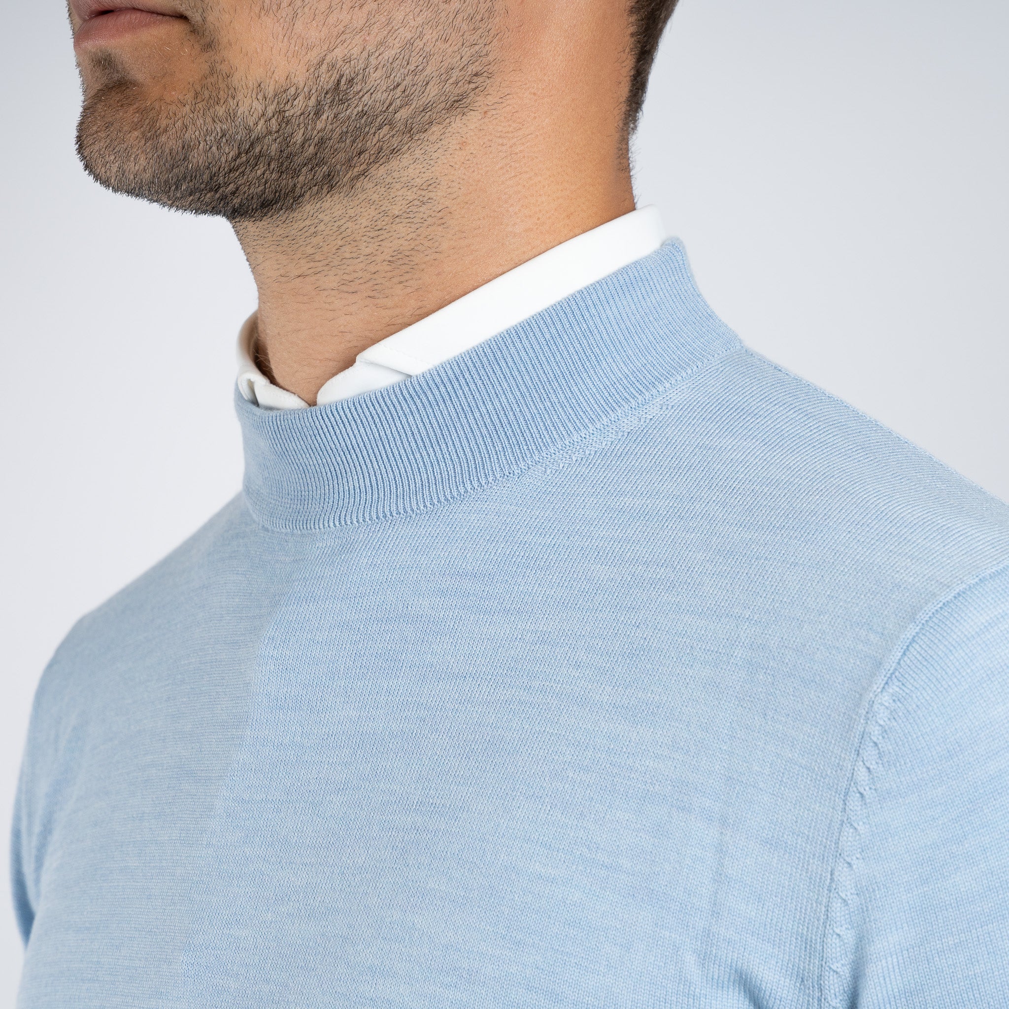 SEVEN DIALS Gebreide Turtleneck Trui Lichtblauw | Goy