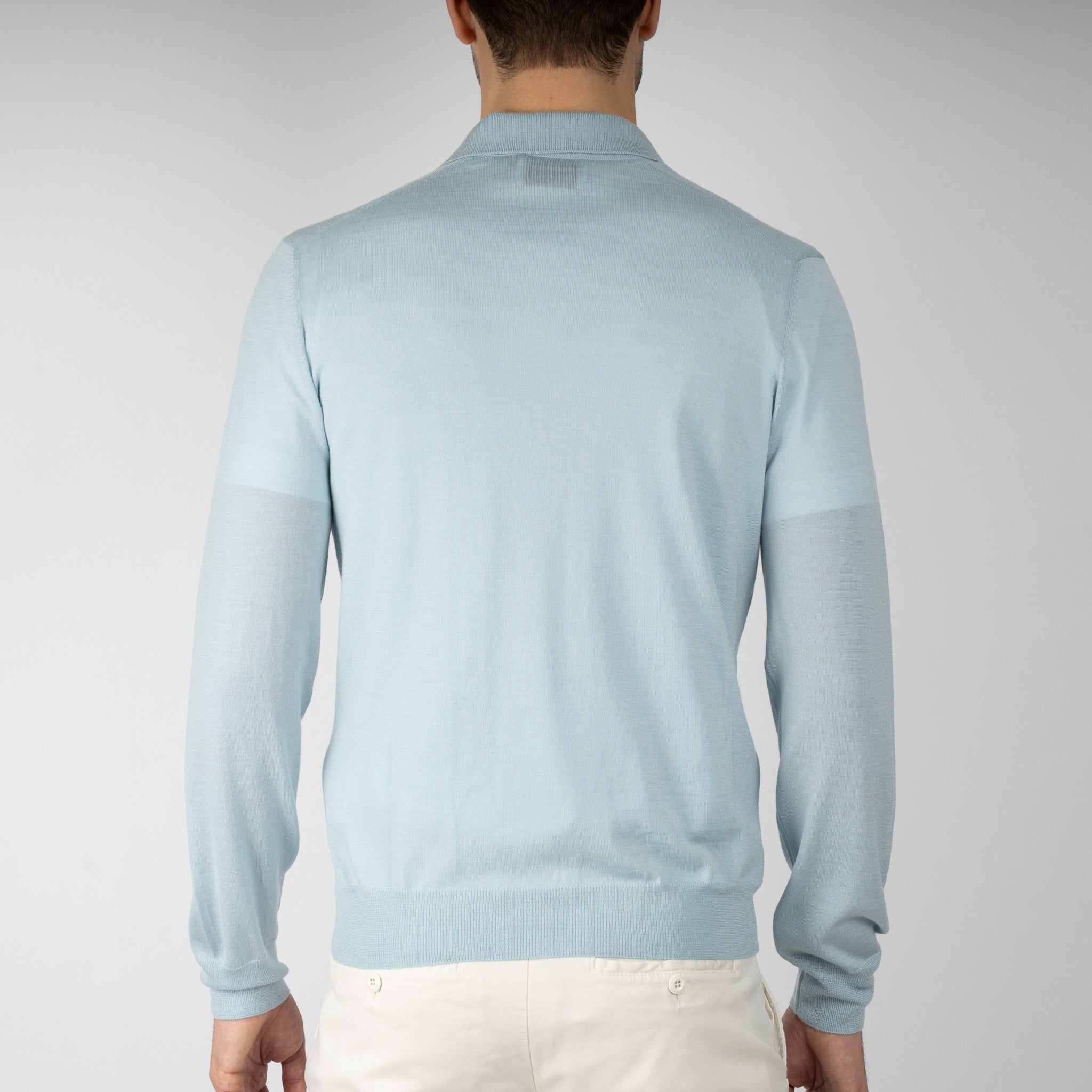 Gran Sasso Gebreide Trui Buttonless Polokraag Lichtblauw | Athleisure