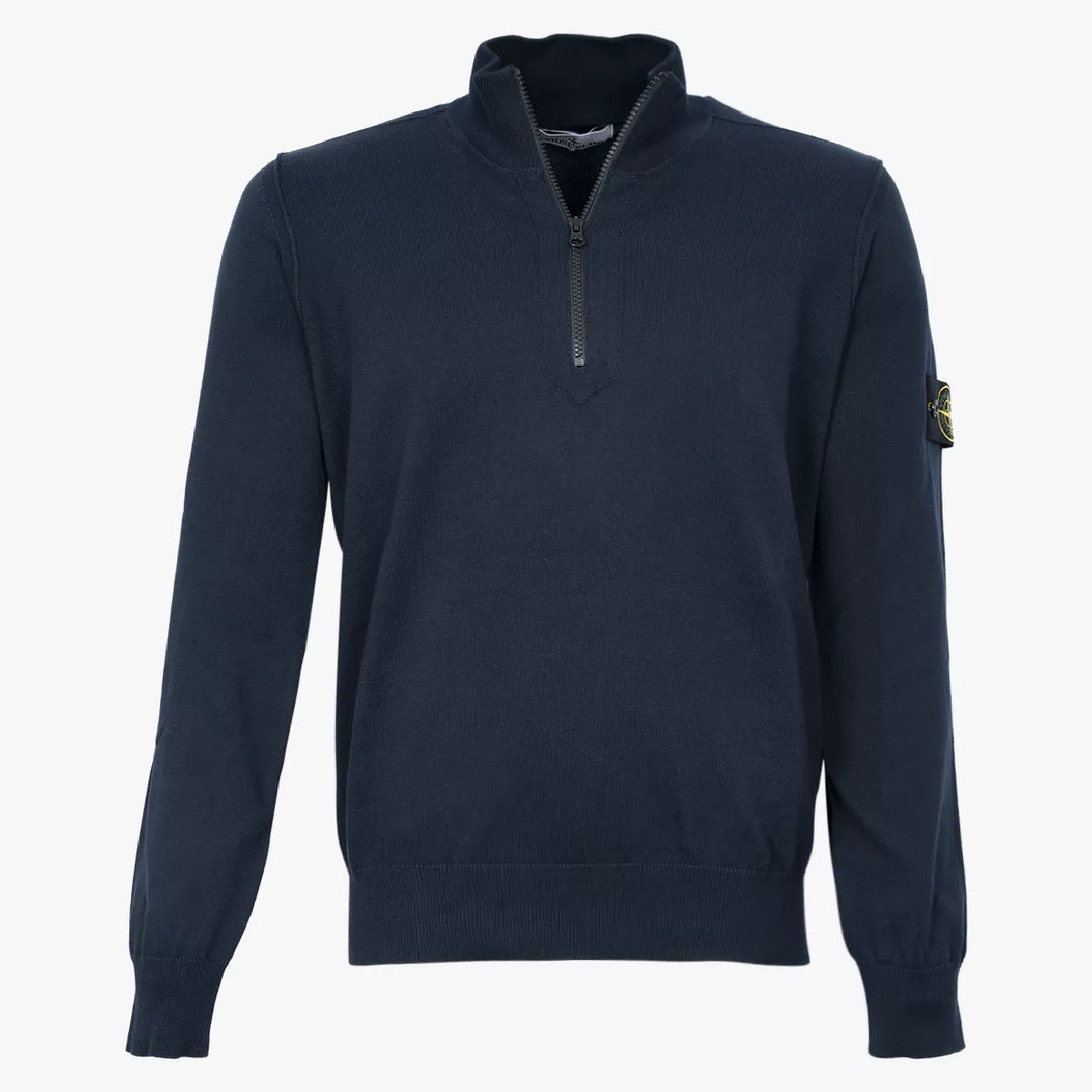 Stone Island Gebreide Trui met Rits Donkerblauw | Organic Cotton