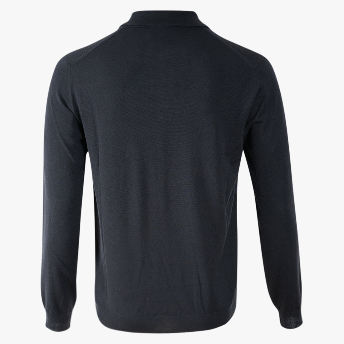 Zanone Gebreide Polo Lange Mouw Donkerblauw | Flexwool