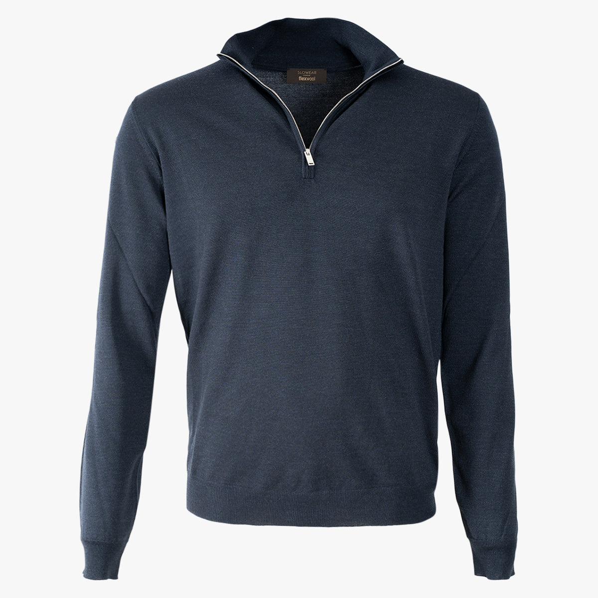 Zanone Gebreide Trui met rits Donkerblauw | Flexwool