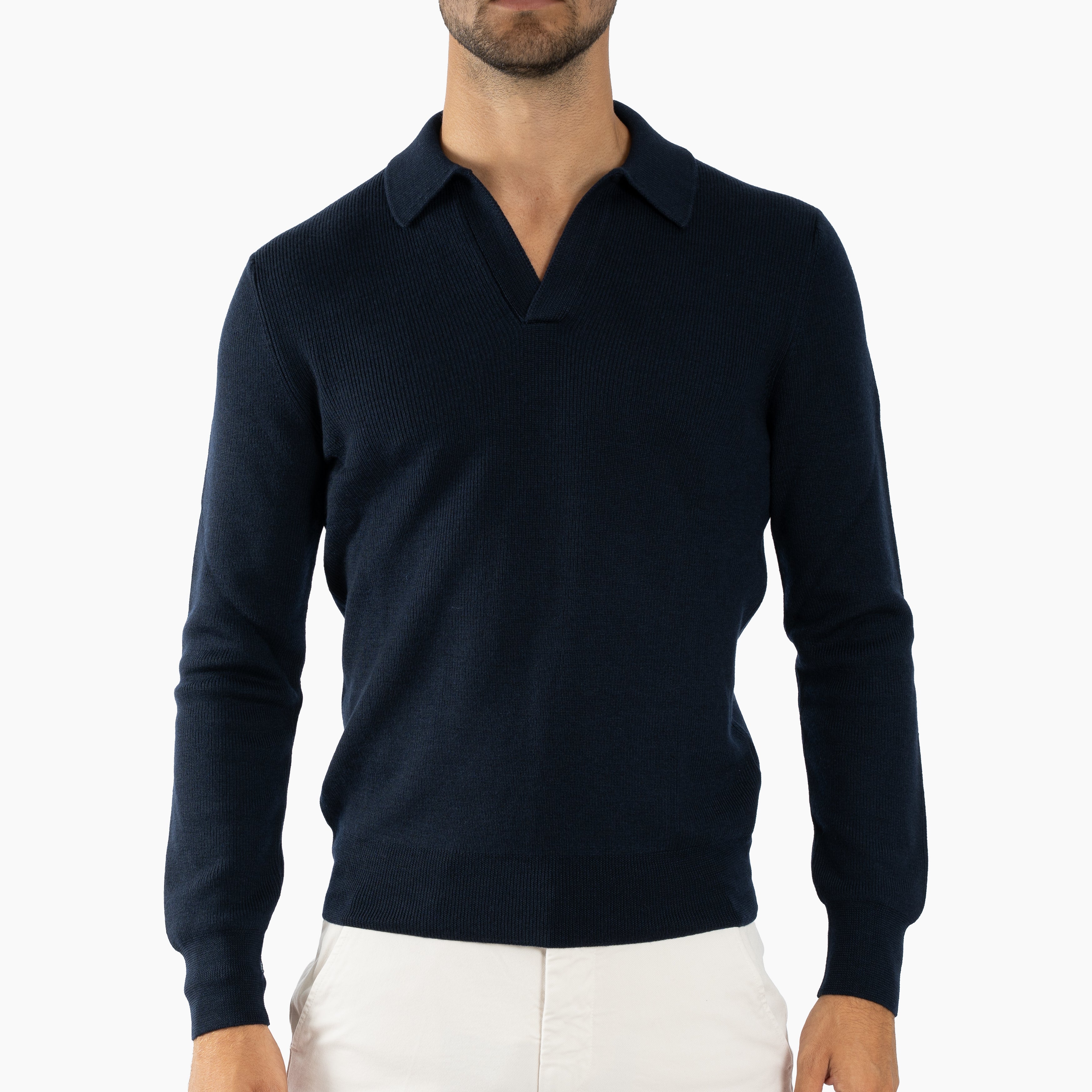 Gran Sasso Gebreide Trui Polokraag Blauw | Extrafine Merino