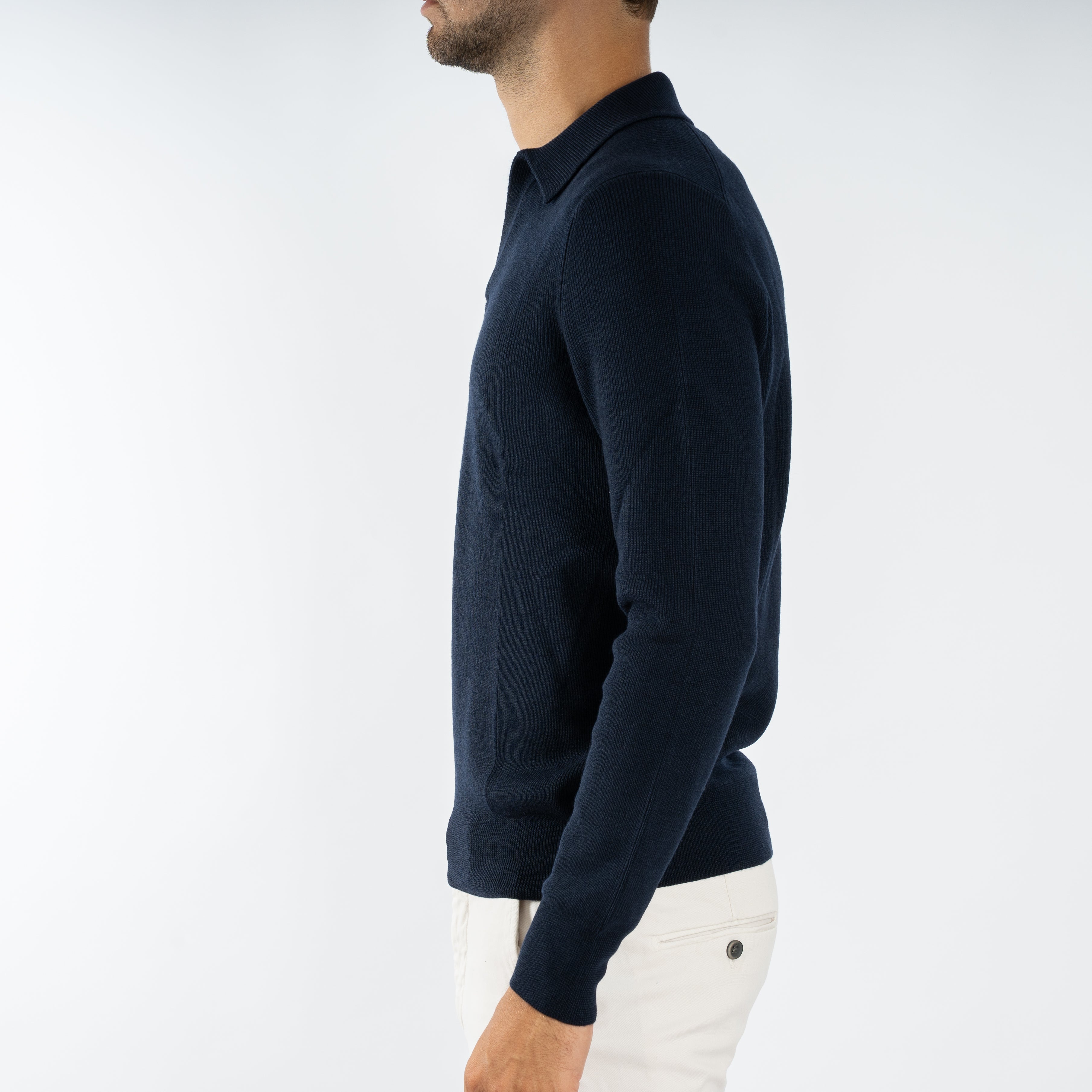 Gran Sasso Gebreide Trui Polokraag Blauw | Extrafine Merino