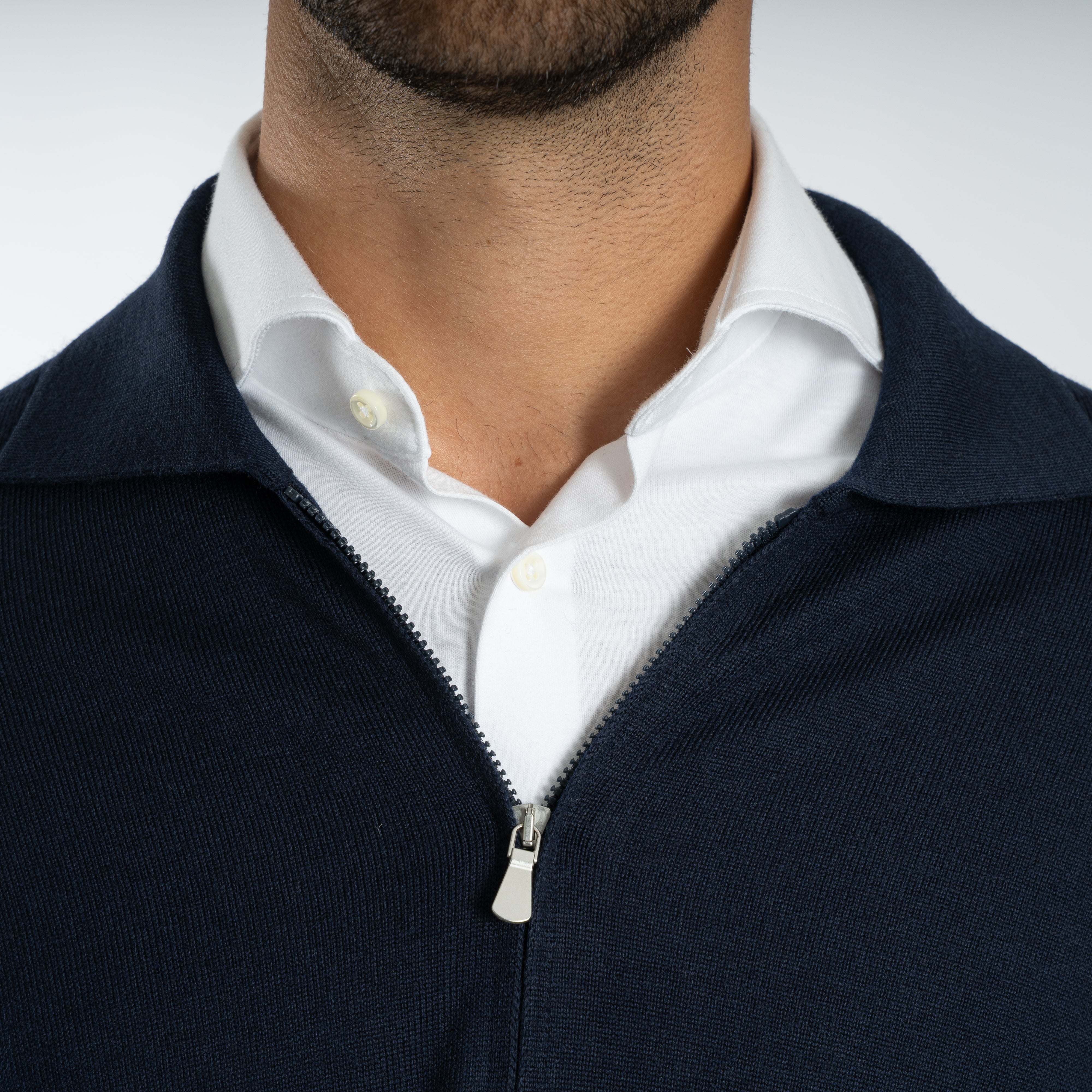 Gran Sasso Gebreid Vest Blauw | Extrafine Merino