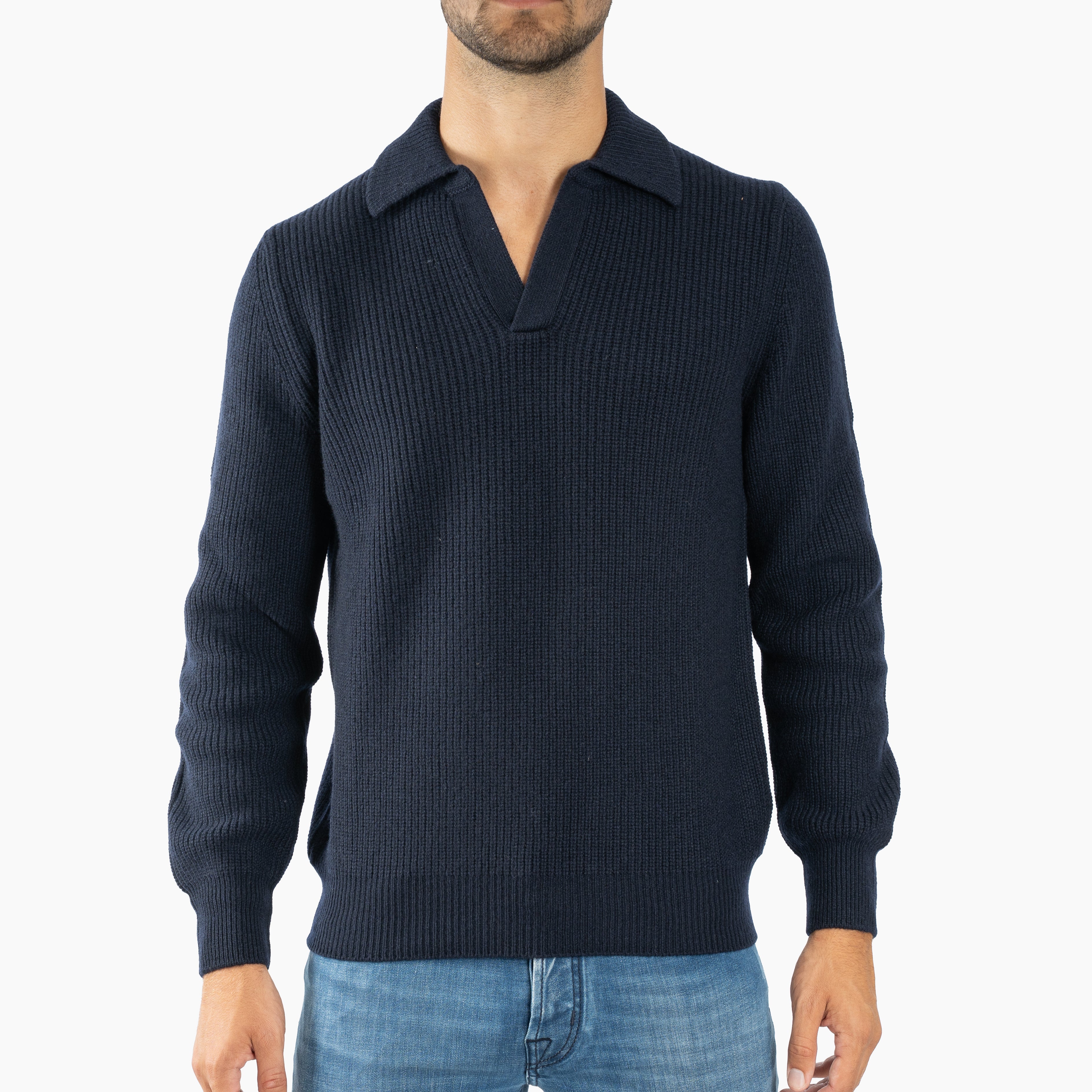 Gran Sasso Gebreide Trui met Polokraag Donkerblauw | Super Geelong