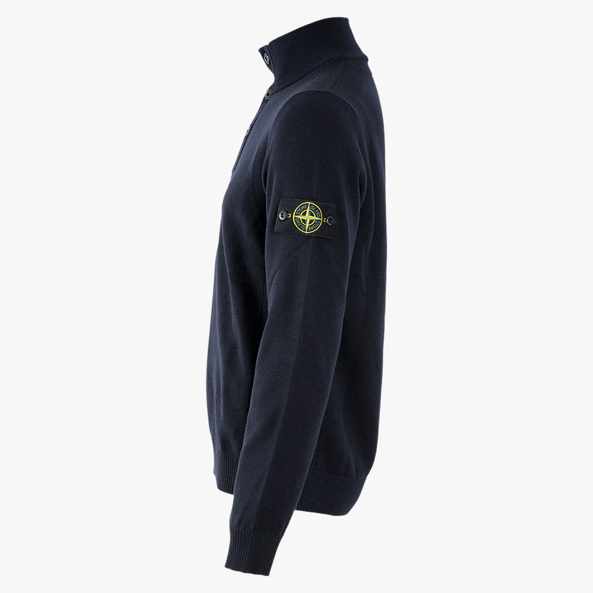 Stone Island Gebreide Trui met Knopenlijst Donkerblauw | Stretch RWS Wool