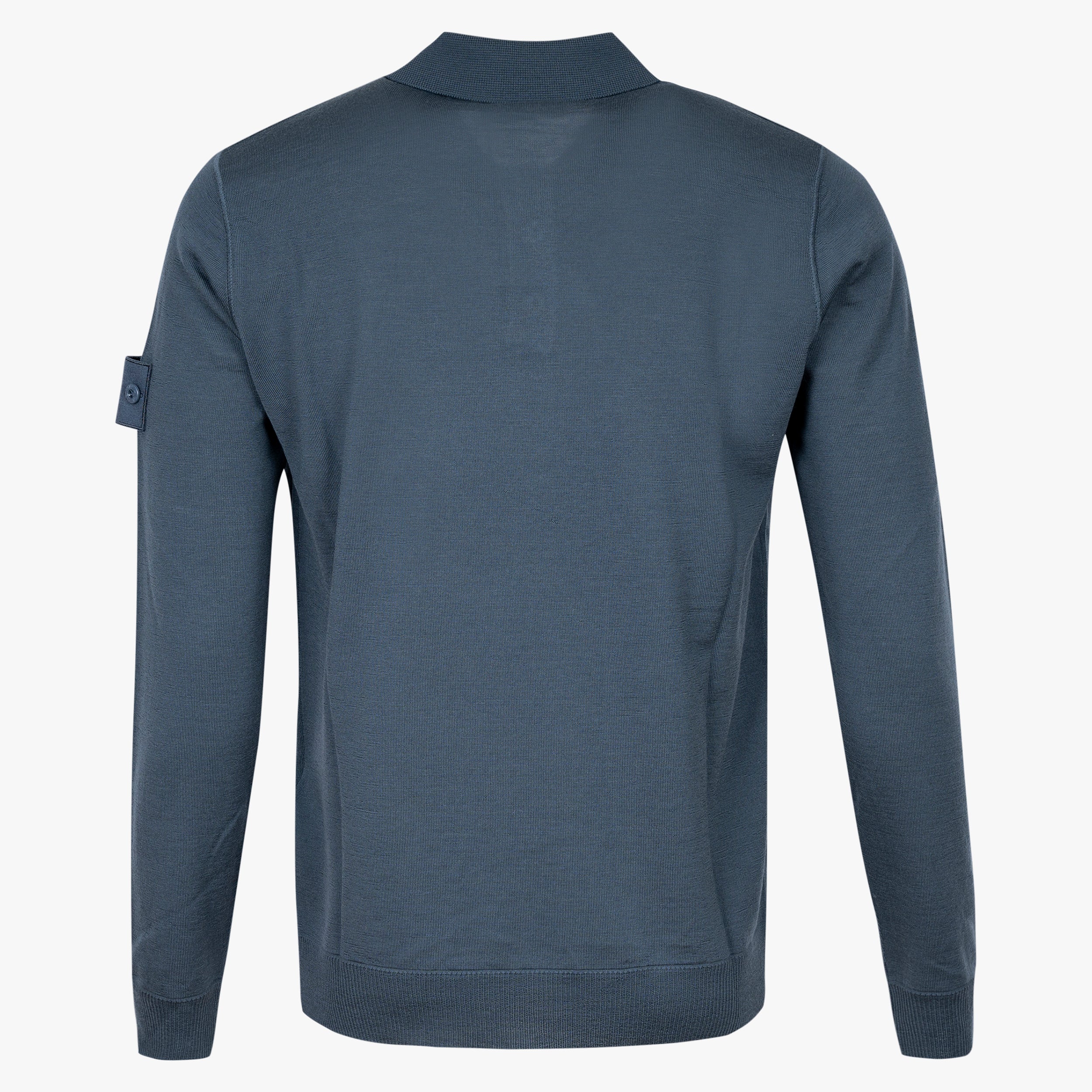 Stone Island Gebreide Polo Lange Mouw Blauw | Ghost