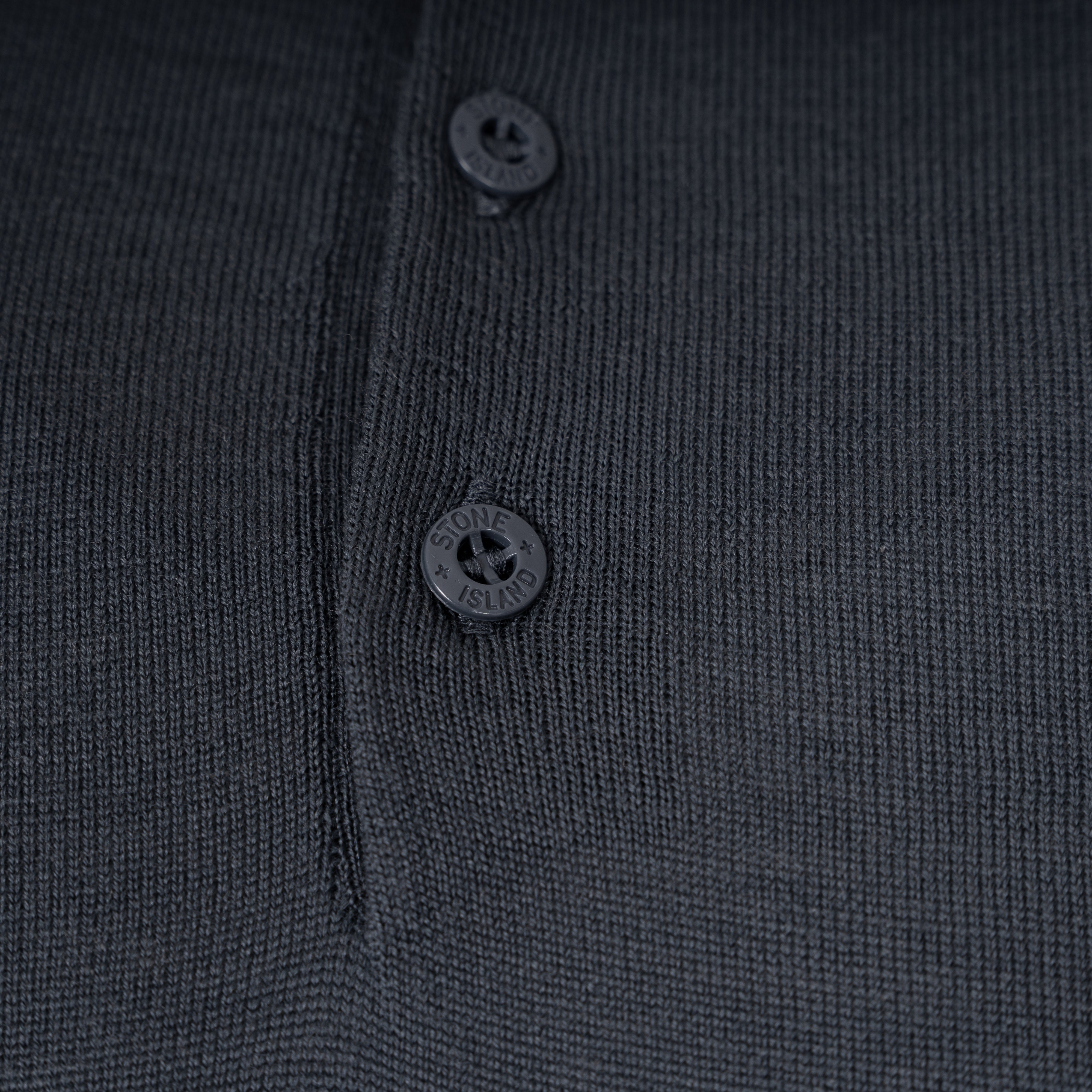 Stone Island Gebreide Polo Lange Mouw Blauw | Ghost