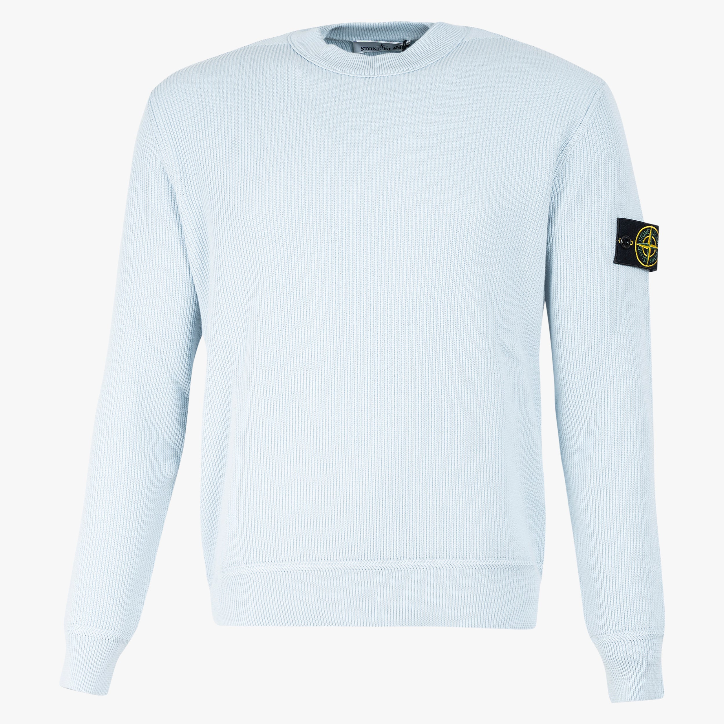 Stone Island Gebreide Trui Ronde Hals Lichtblauw | Soft Organic Cotton