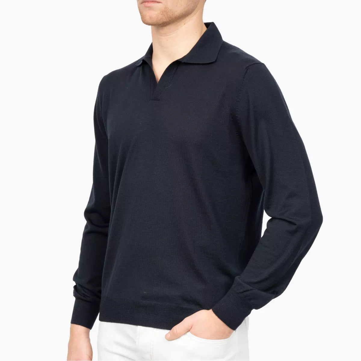 Gran Sasso Gebreide trui met Polokraag donkerblauw | Athleisure