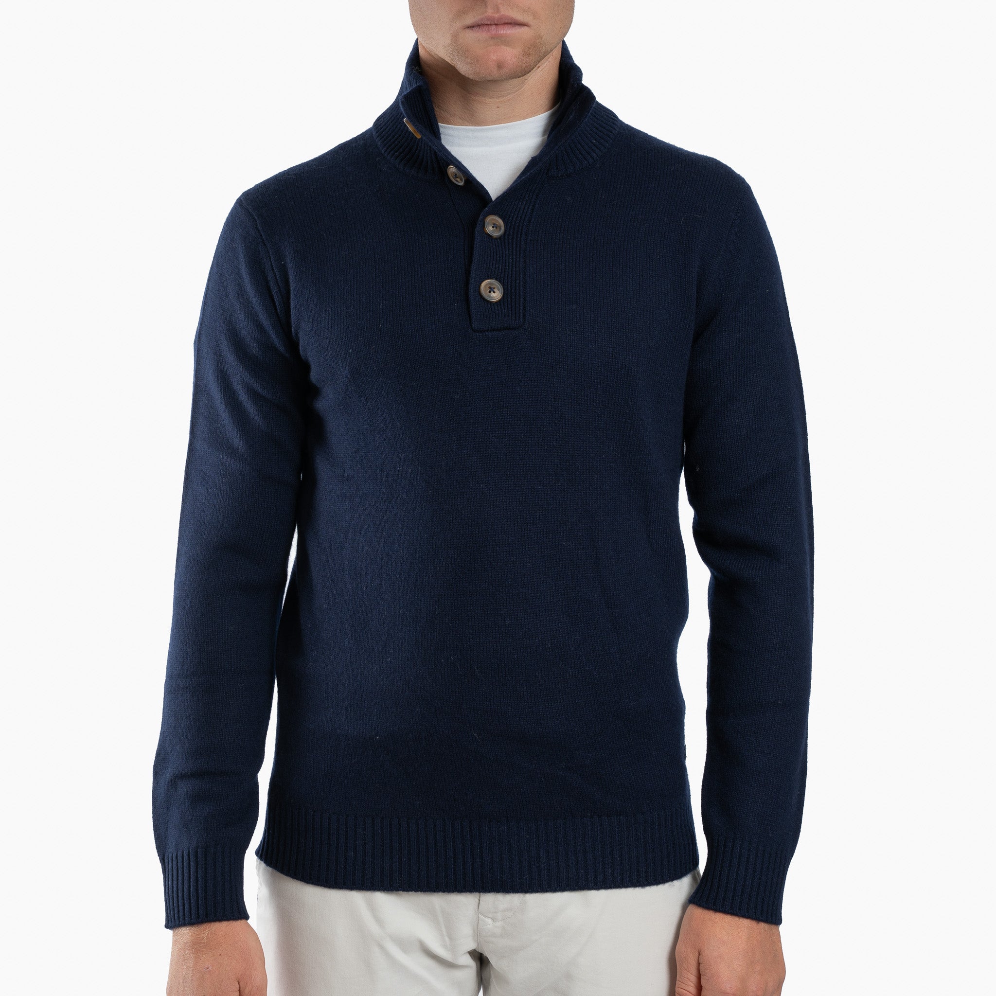 SEVEN DIALS Gebreide Trui met Knopenlijst Blauw | Seeley