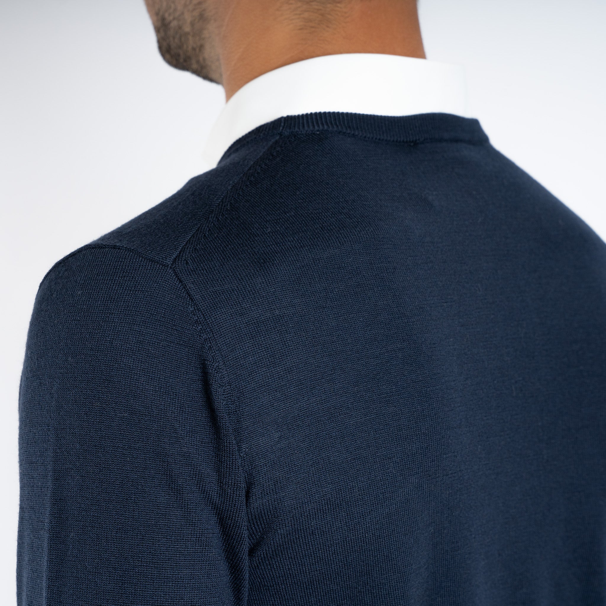 SEVEN DIALS Gebreide Ronde Hals Trui Donkerblauw | Denley