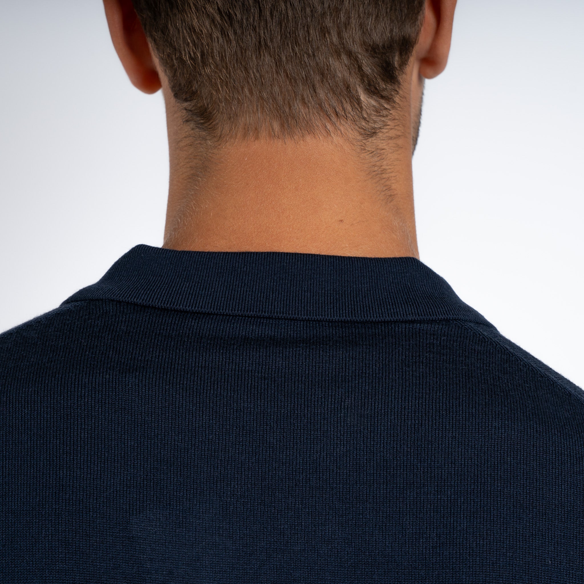 SEVEN DIALS Gebreide Buttonless Polotrui Blauw | Wyot