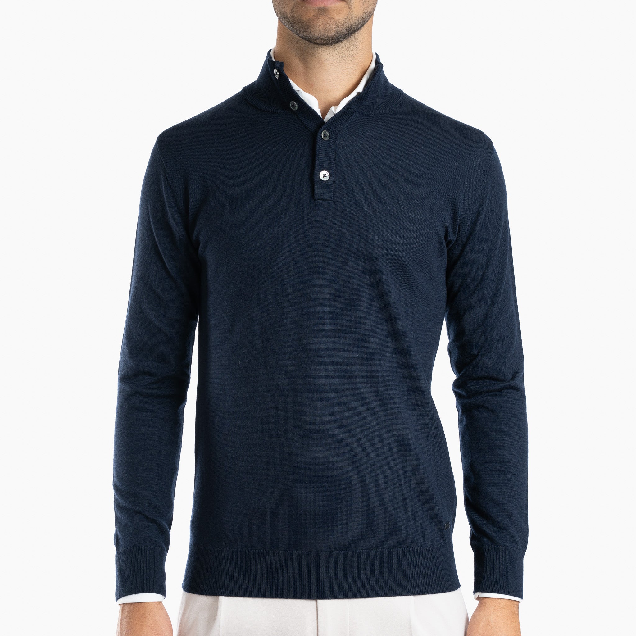 SEVEN DIALS Gebreide trui met Knopenlijst Blauw | Payton