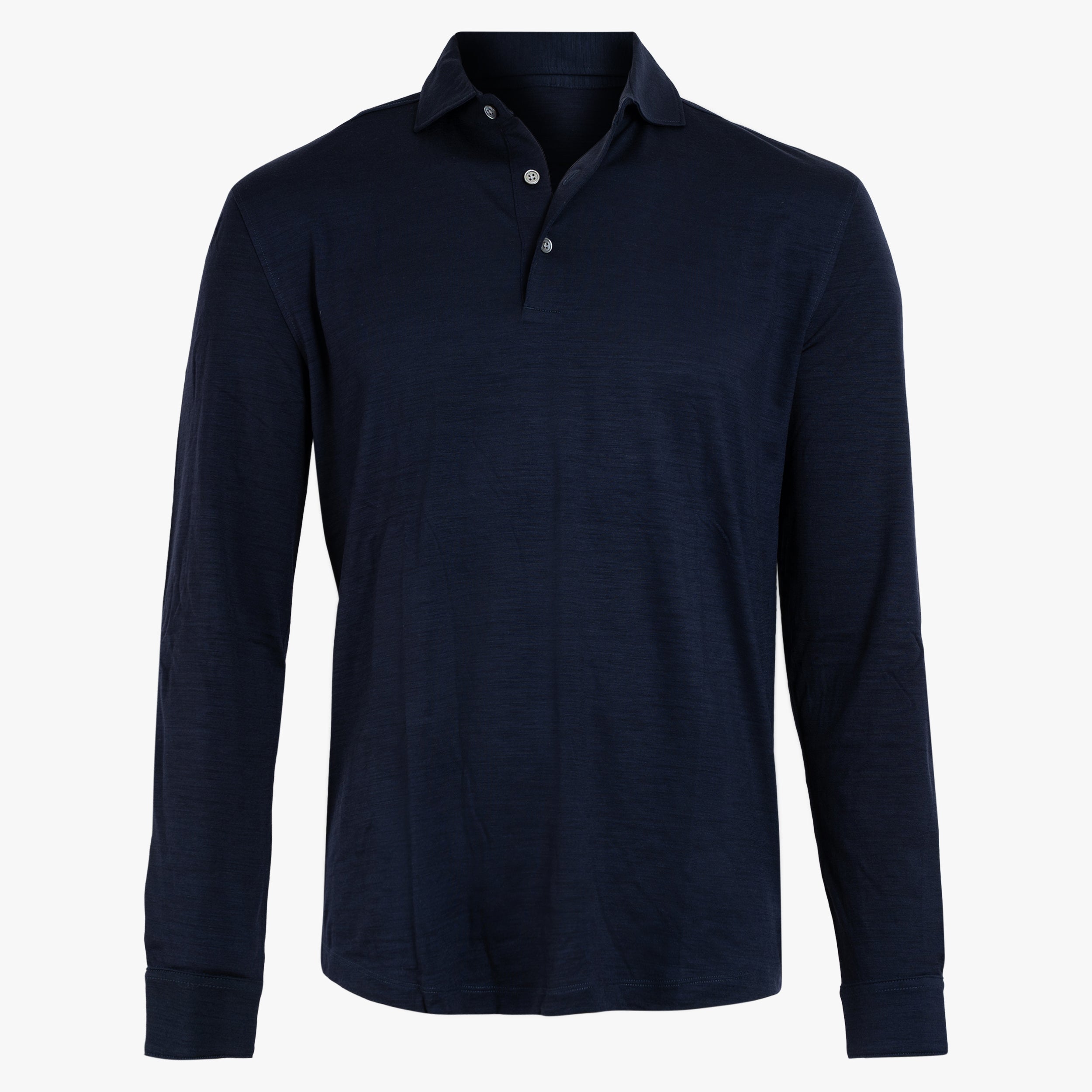 Profuomo Polo Lange Mouwen Blauw | Merino Polo