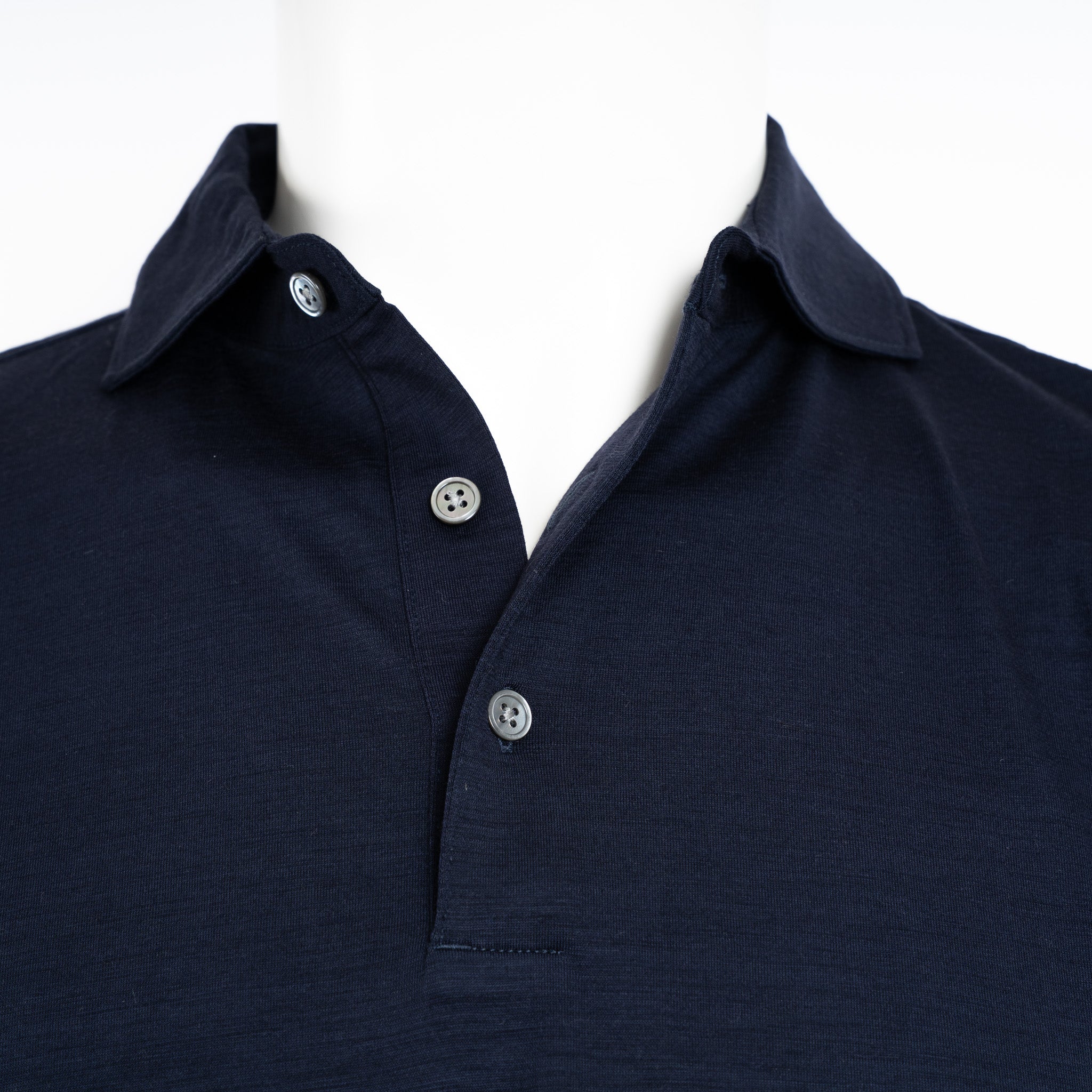 Profuomo Polo Lange Mouwen Blauw | Merino Polo